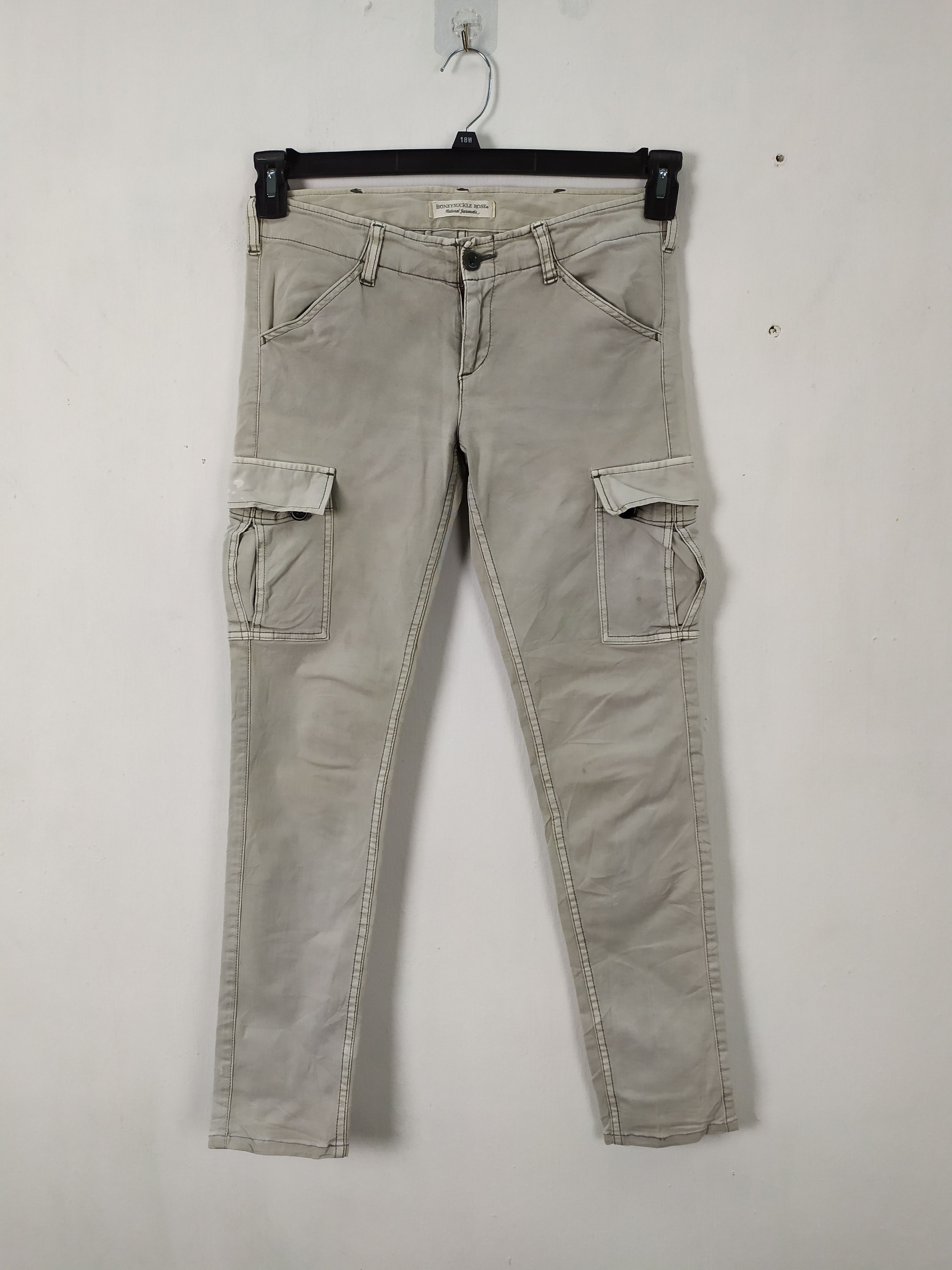 Japanese Brand × Vintage Honey Suckle Rose Grey skinny Cargo Pants Size US 28 / EU 44 - 1 Thumbnail