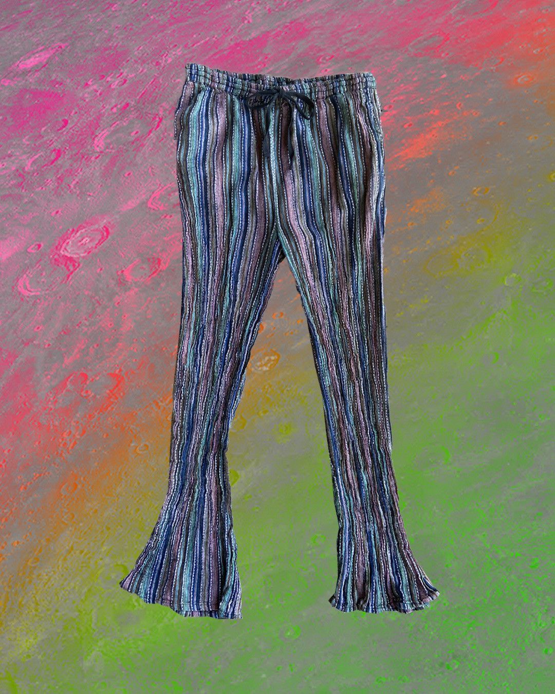 Urban Outfitters URBAN OUTFITTERS STRIPED MULTI COLORED PLEATED PANT SMALL Size 26" / US 2 / IT 38 - 4 Thumbnail