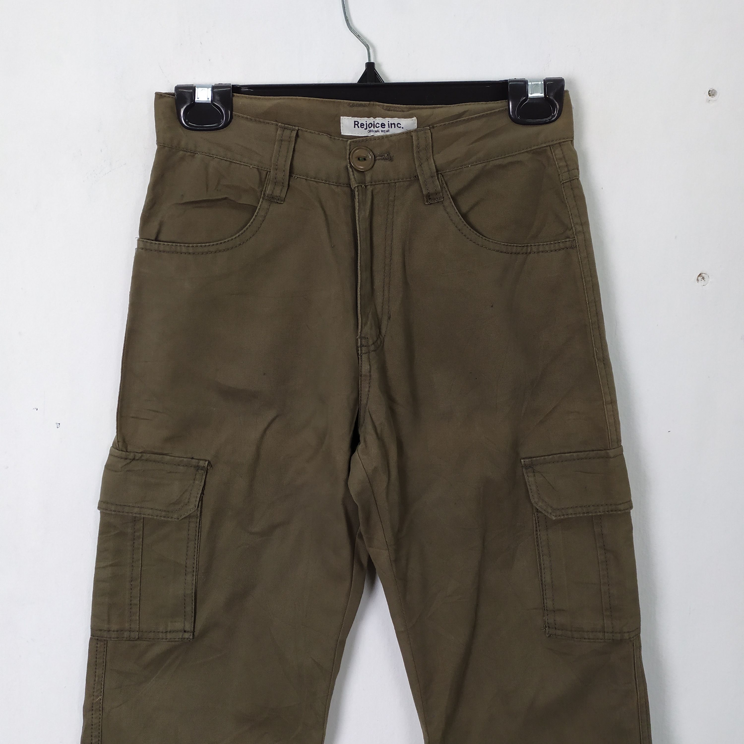 Japanese Brand Rejoice Inc Olive green Cargo Pants Multipocket tactical Size US 26 / EU 42 - 2 Thumbnail