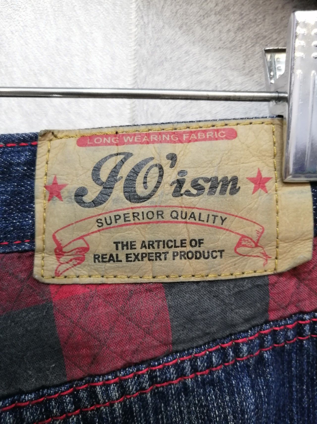 Japanese Brand 🇯🇵JO'ISM💥Vintage Punk Tartan Red Patchwork Jeans Size US 30 / EU 46 - 7 Thumbnail