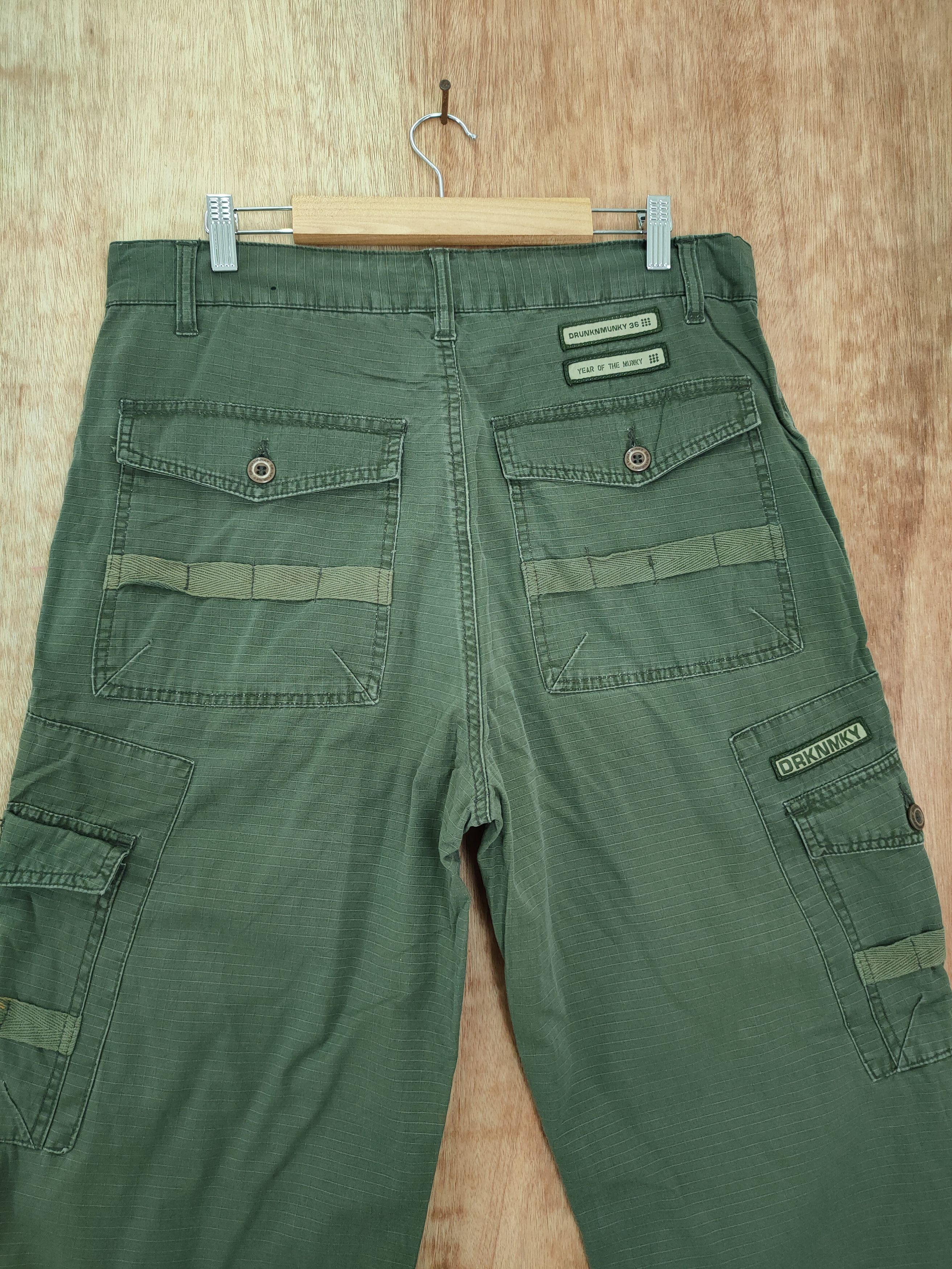 DrunknMunky DL DrunkN Munky green streetwear tactical cargo pants #942 Size US 34 / EU 50 - 10 Thumbnail