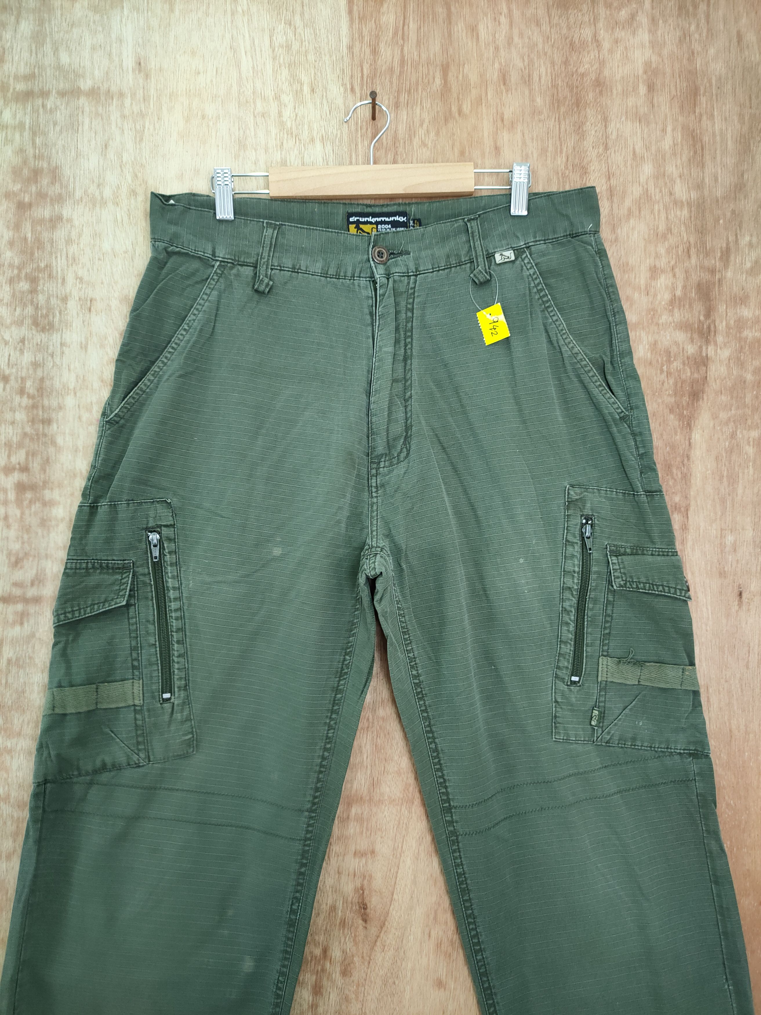 DrunknMunky DL DrunkN Munky green streetwear tactical cargo pants #942 Size US 34 / EU 50 - 4 Thumbnail