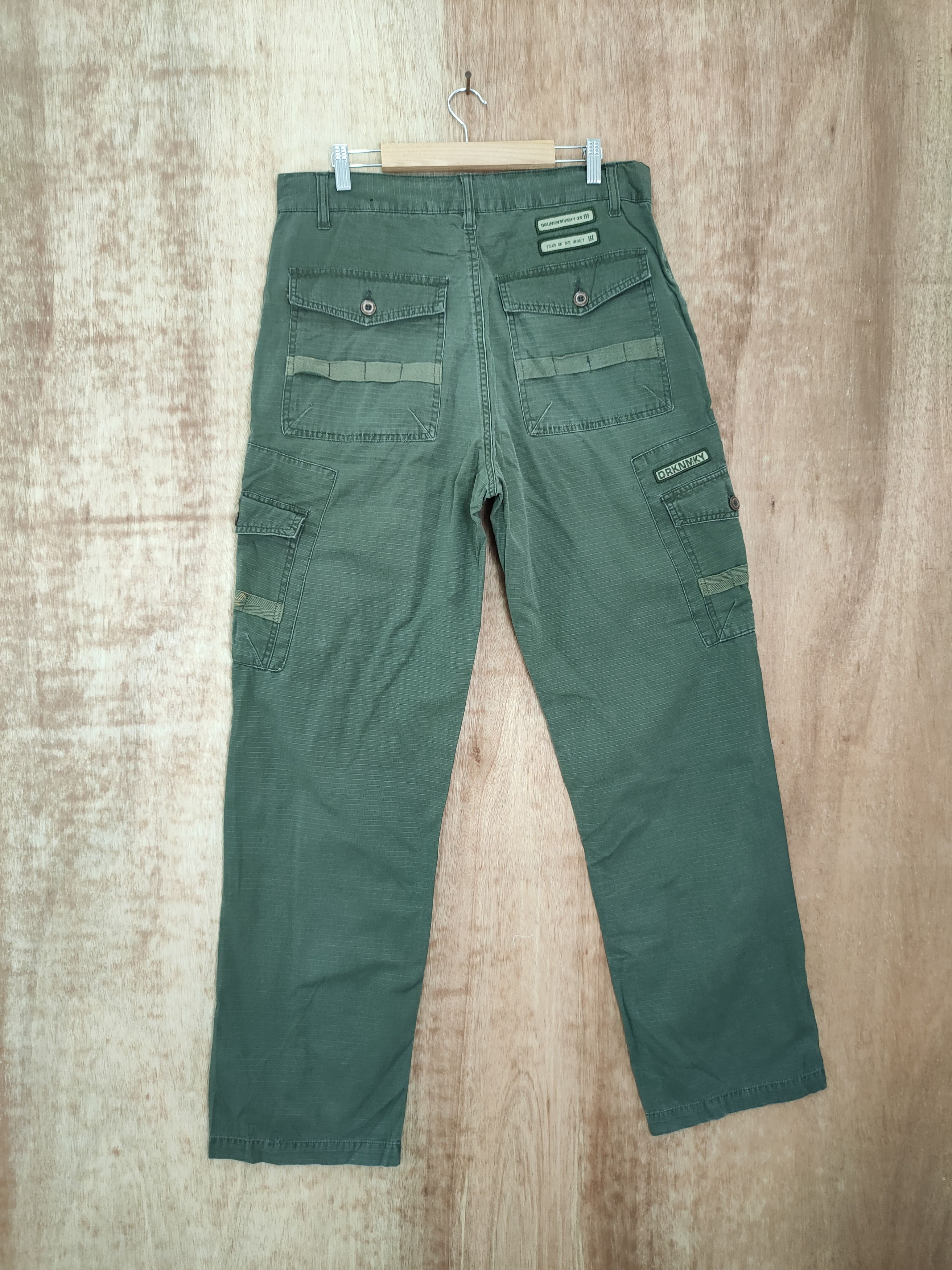 DrunknMunky DL DrunkN Munky green streetwear tactical cargo pants #942 Size US 34 / EU 50 - 8 Thumbnail