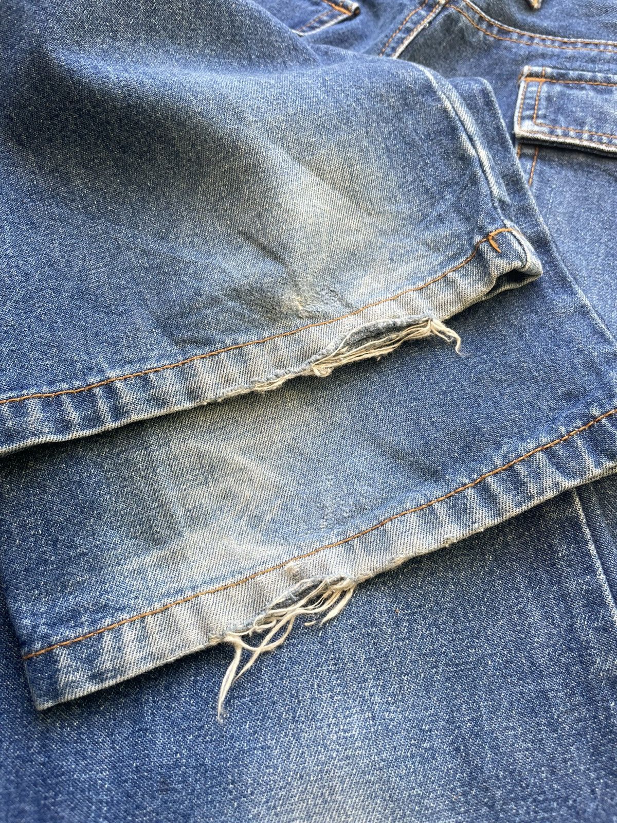 Japanese Brand No Brand Japanesse Bush Pant Aging Faded Wash Denim Size US 30 / EU 46 - 14 Thumbnail