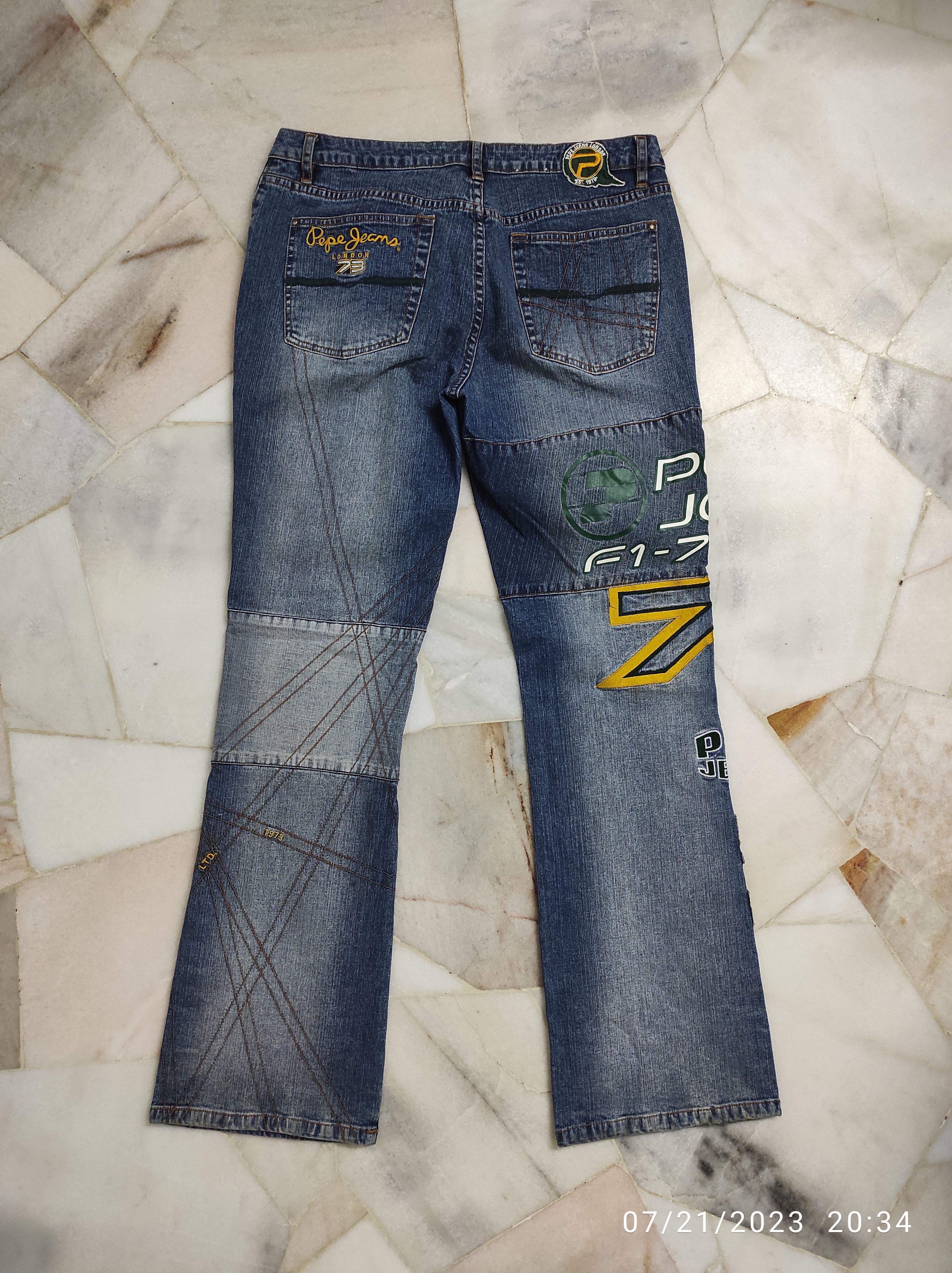Pepe Jeans Vintage 90s PEPE JEANS LONDON patchwork psychedelic pop art Size US 32 / EU 48 - 2 Thumbnail