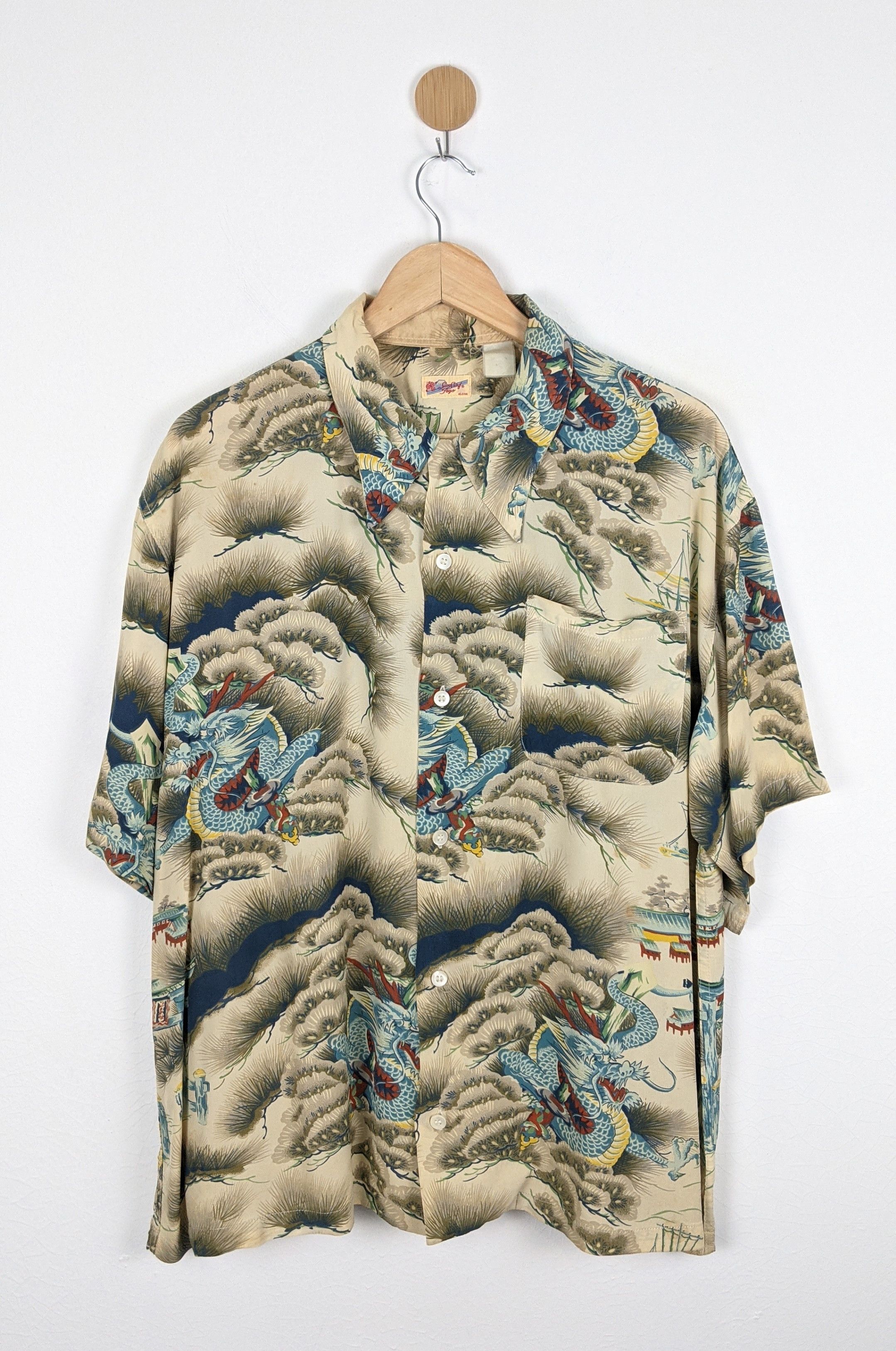 image of Hawaiian Shirt x Sun Surf Vintage Sun Surf Hawaii Rayon Aloha Shirt, Men's (Size XL)