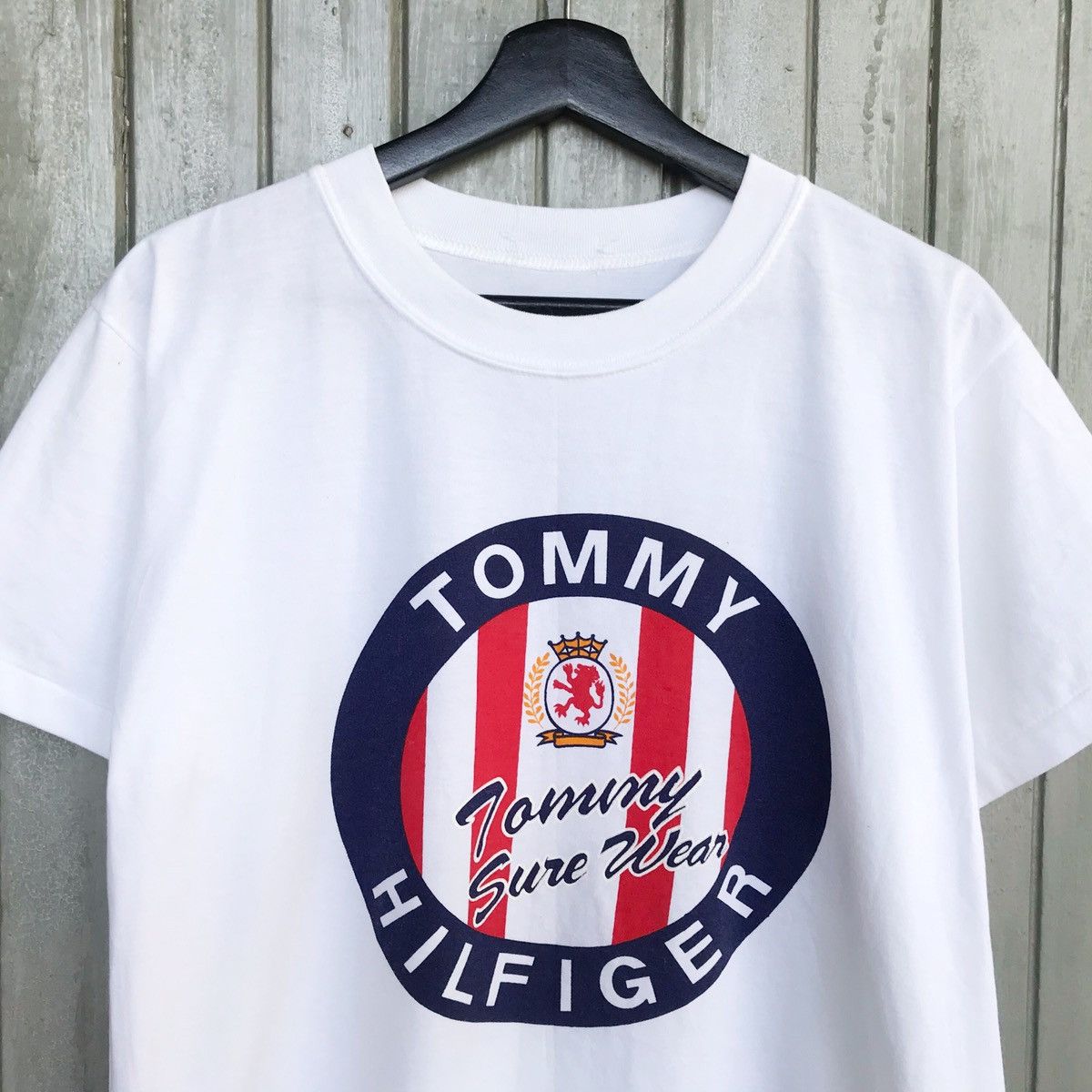 Tommy Hilfiger × Vintage *🔥TOMMY HILFIGER BIG LOGO T SHIRT Size US L / EU 52-54 / 3 - 6 Thumbnail