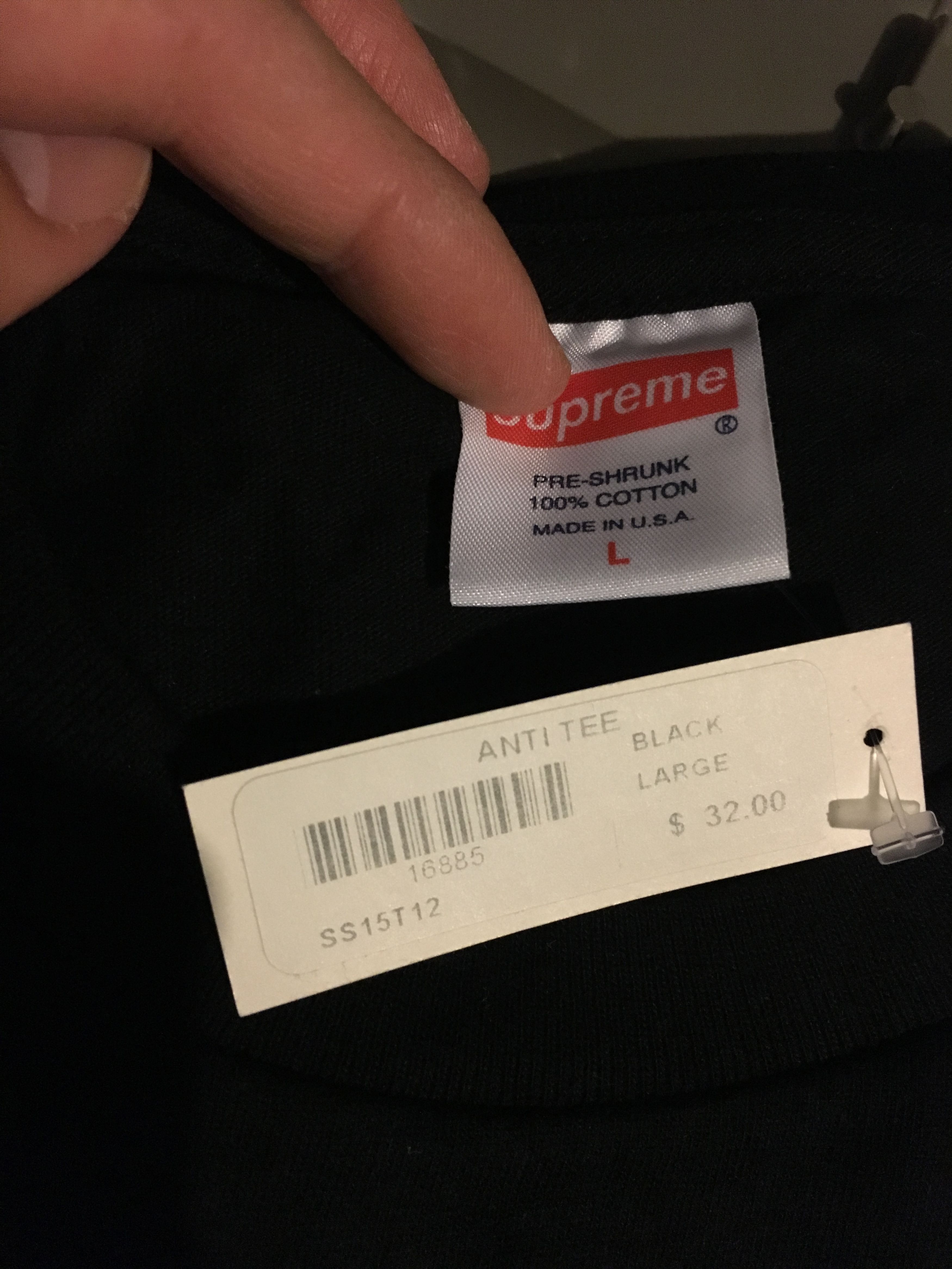 Supreme Supreme Anti Tee Black Large SS15 Size US L / EU 52-54 / 3 - 2 Thumbnail
