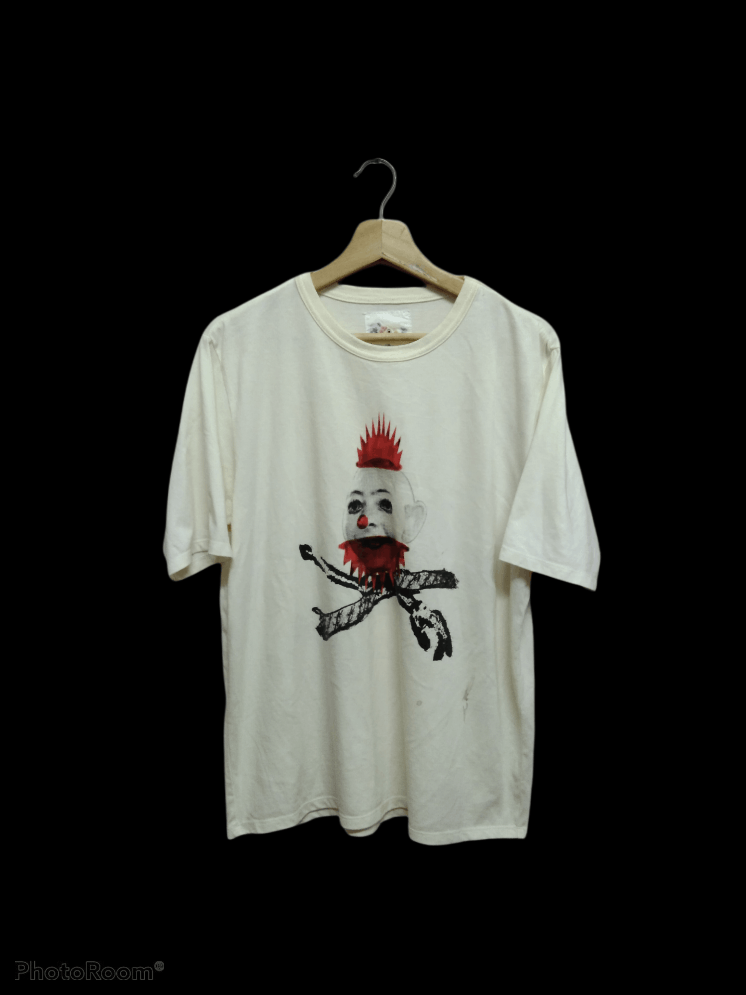 image of Avant Garde x Seditionaries Clown Punk Rebirth Of Tabura T-Shirt in Cream, Men's (Size Medium)