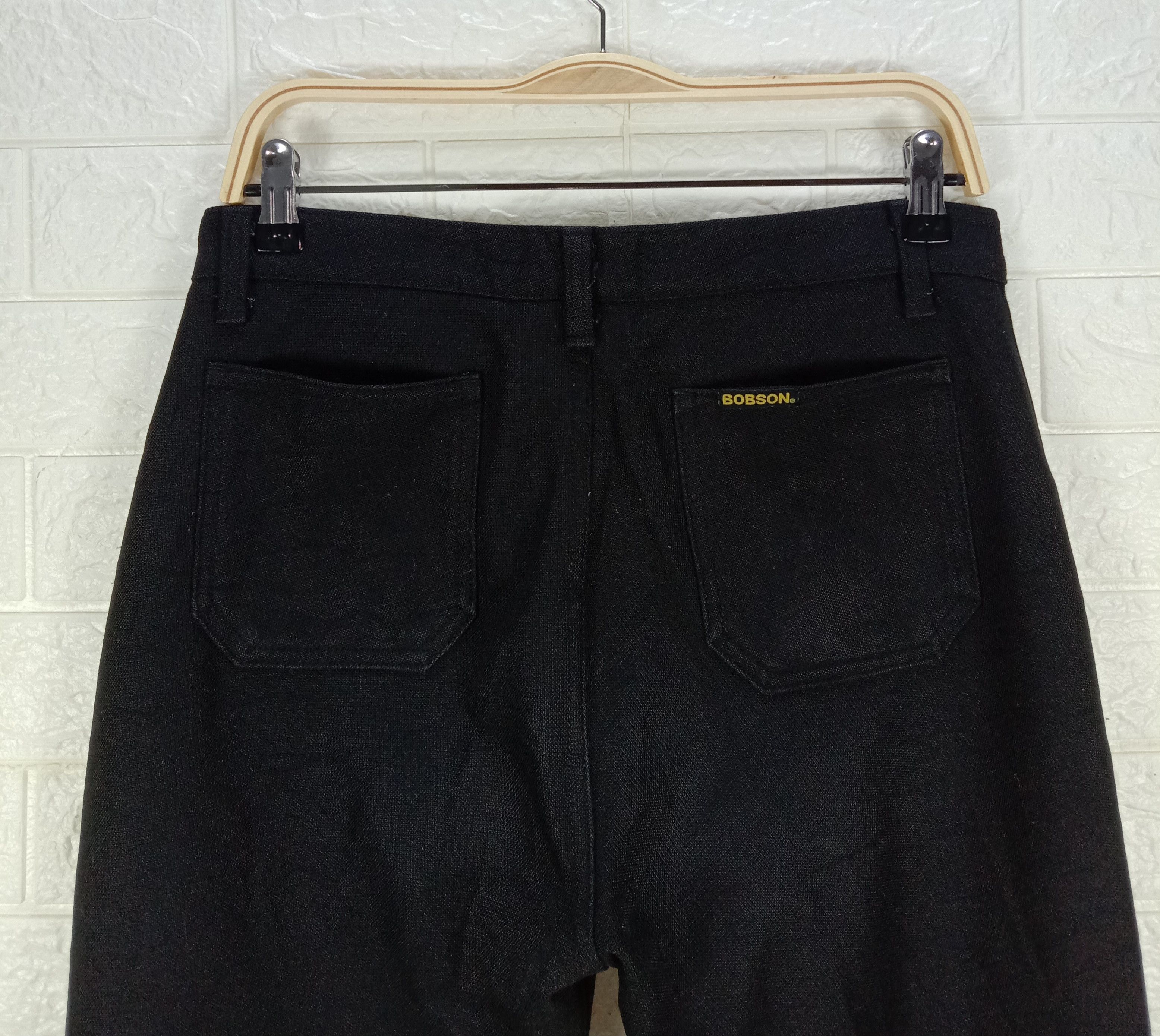 Japanese Brand Flare Pants Vintage Bobson Bell Bottom Black Pant Size 31" - 6 Thumbnail