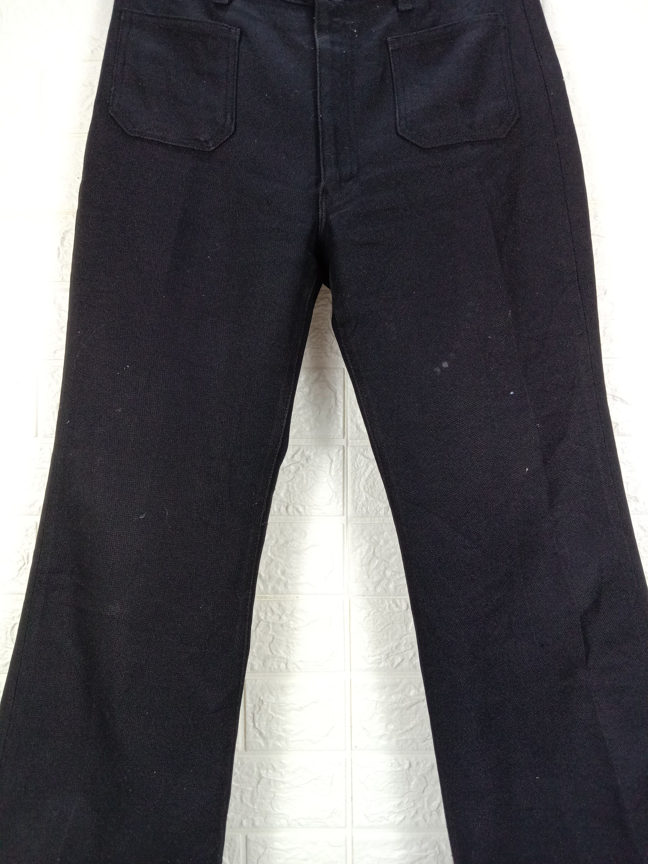 Japanese Brand Flare Pants Vintage Bobson Bell Bottom Black Pant Size 31" - 3 Thumbnail