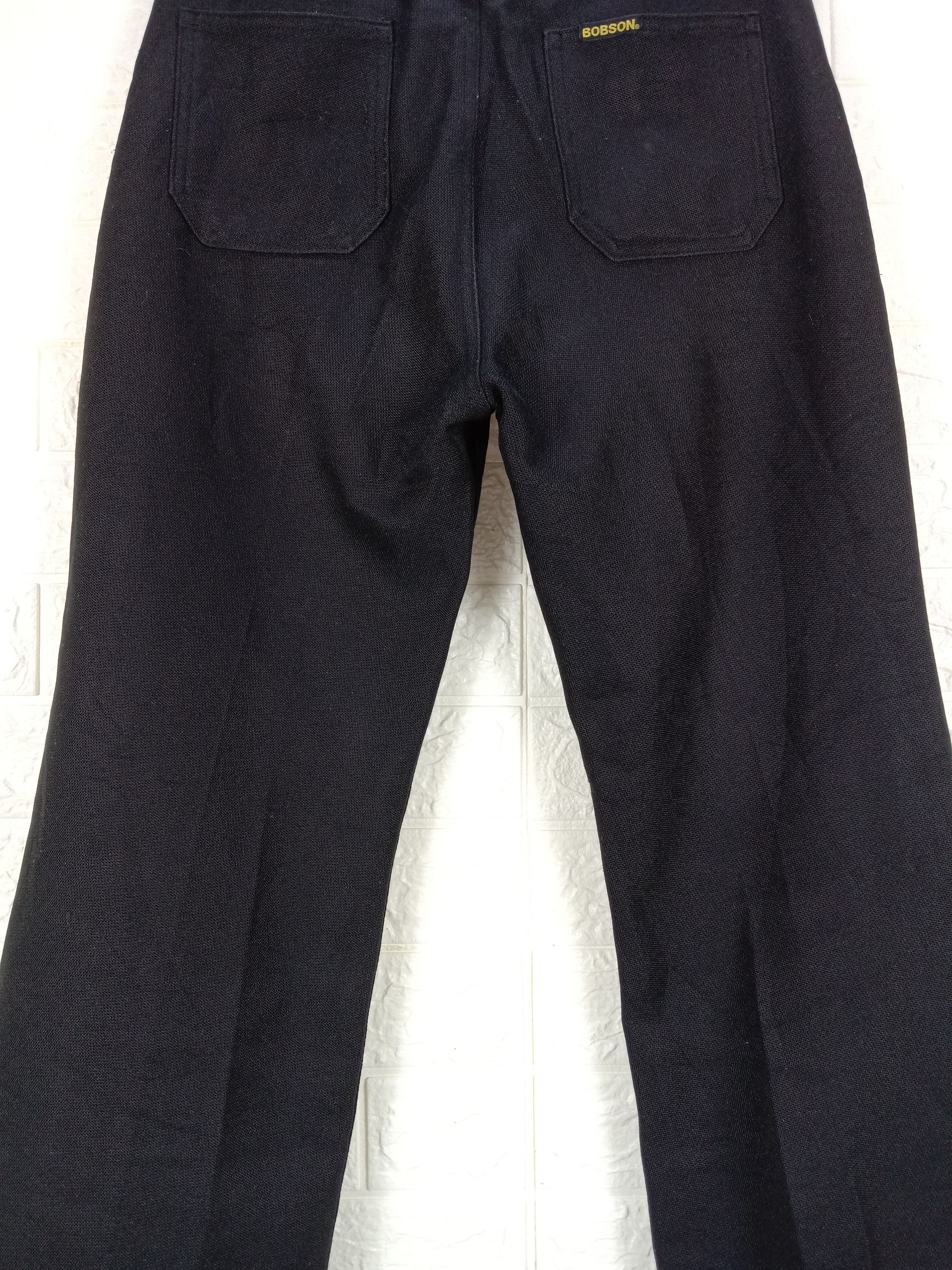 Japanese Brand Flare Pants Vintage Bobson Bell Bottom Black Pant Size 31" - 7 Thumbnail