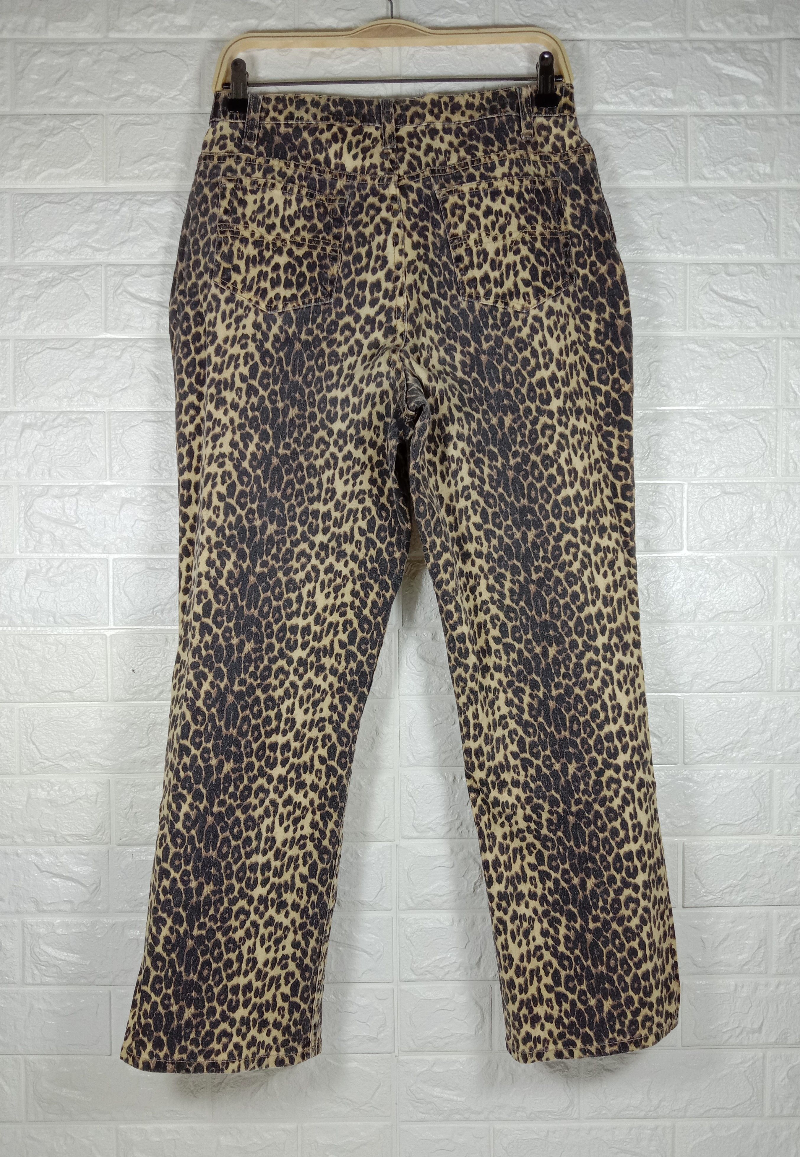 Denim & Co. Vintage Denim & co Leopard Design Retro Stretch Pants Size 32" / US 10 / IT 46 - 5 Thumbnail