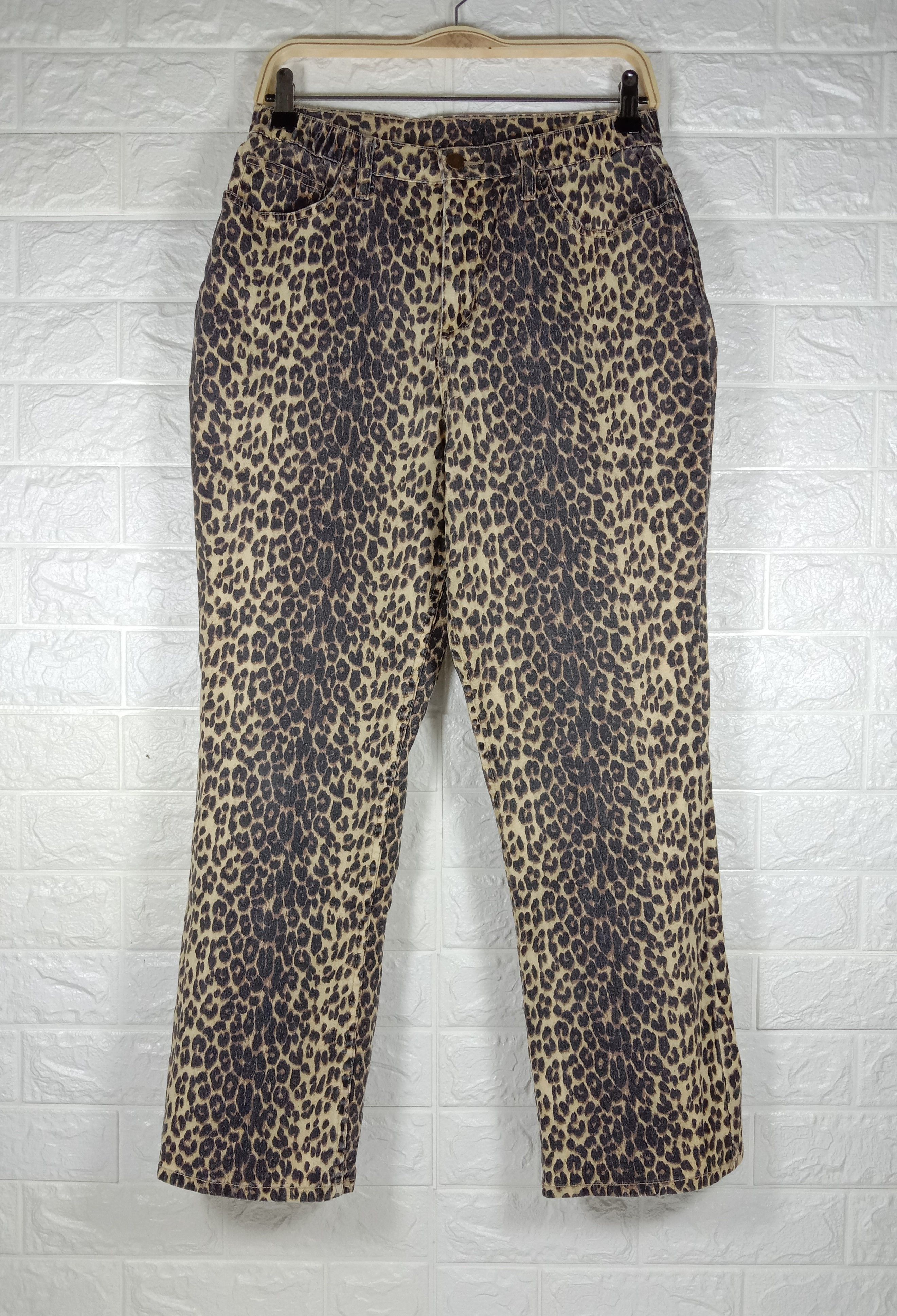 Denim & Co. Vintage Denim & co Leopard Design Retro Stretch Pants Size 32" / US 10 / IT 46 - 1 Thumbnail