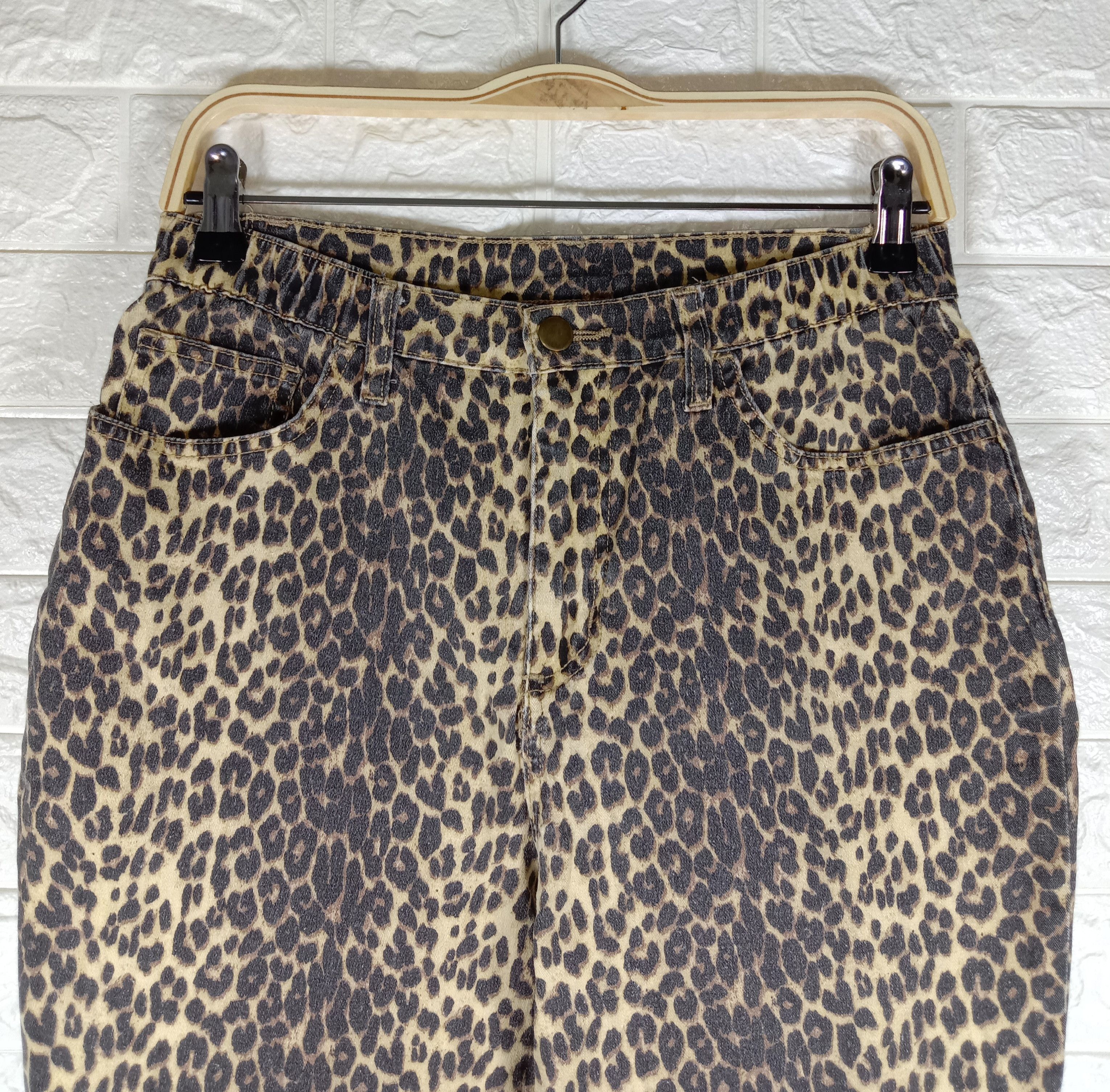 Denim & Co. Vintage Denim & co Leopard Design Retro Stretch Pants Size 32" / US 10 / IT 46 - 2 Thumbnail