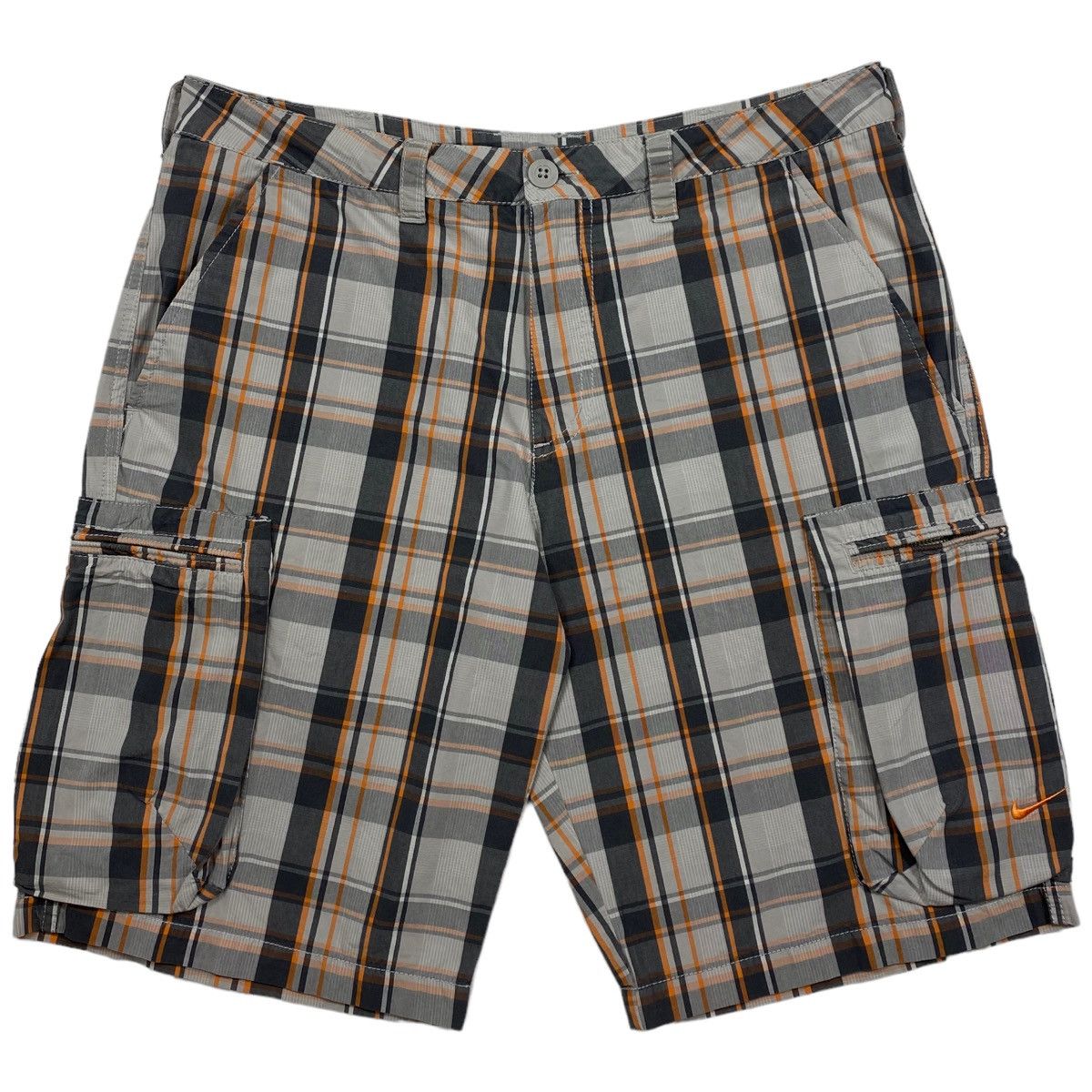 Nike 🔥LASTDROP🔥 Y2K Swoosh Daddys Cargo Tartan Skate Shorts Size US 33 - 2 Thumbnail