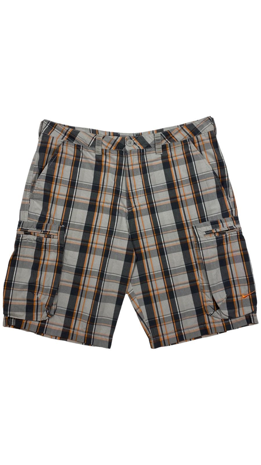 Nike 🔥LASTDROP🔥 Y2K Swoosh Daddys Cargo Tartan Skate Shorts Size US 33 - 1 Thumbnail
