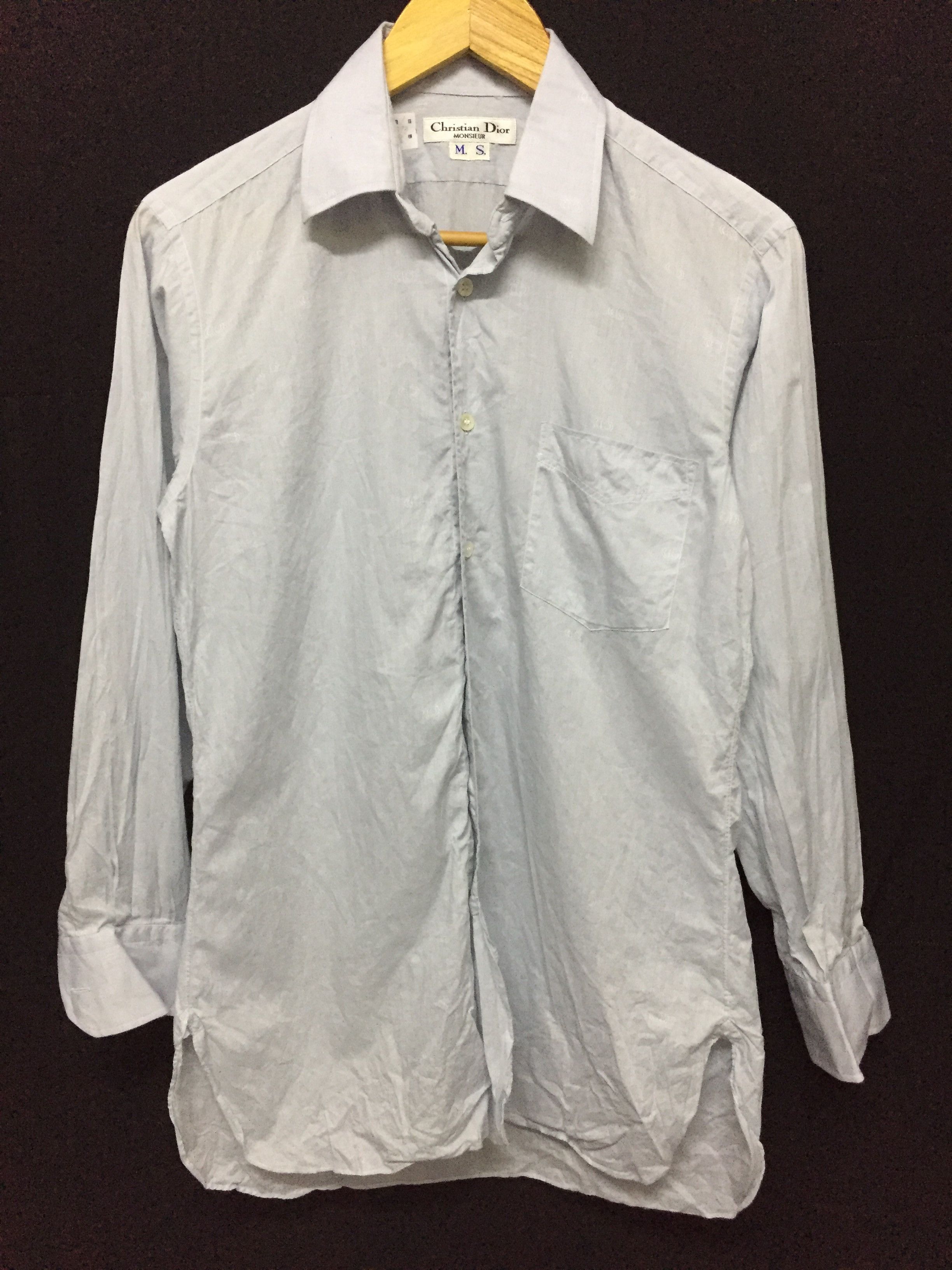 Christian Dior Monsieur DIOR CD fullprint embroidered logo thin button up shirt Size US S / EU 44-46 / 1 - 2 Thumbnail