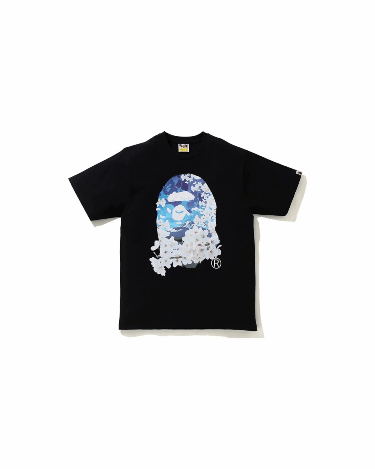 image of Bape Sakura Photo Ape Head Tee (Ss21) Black, Men's (Size Medium)