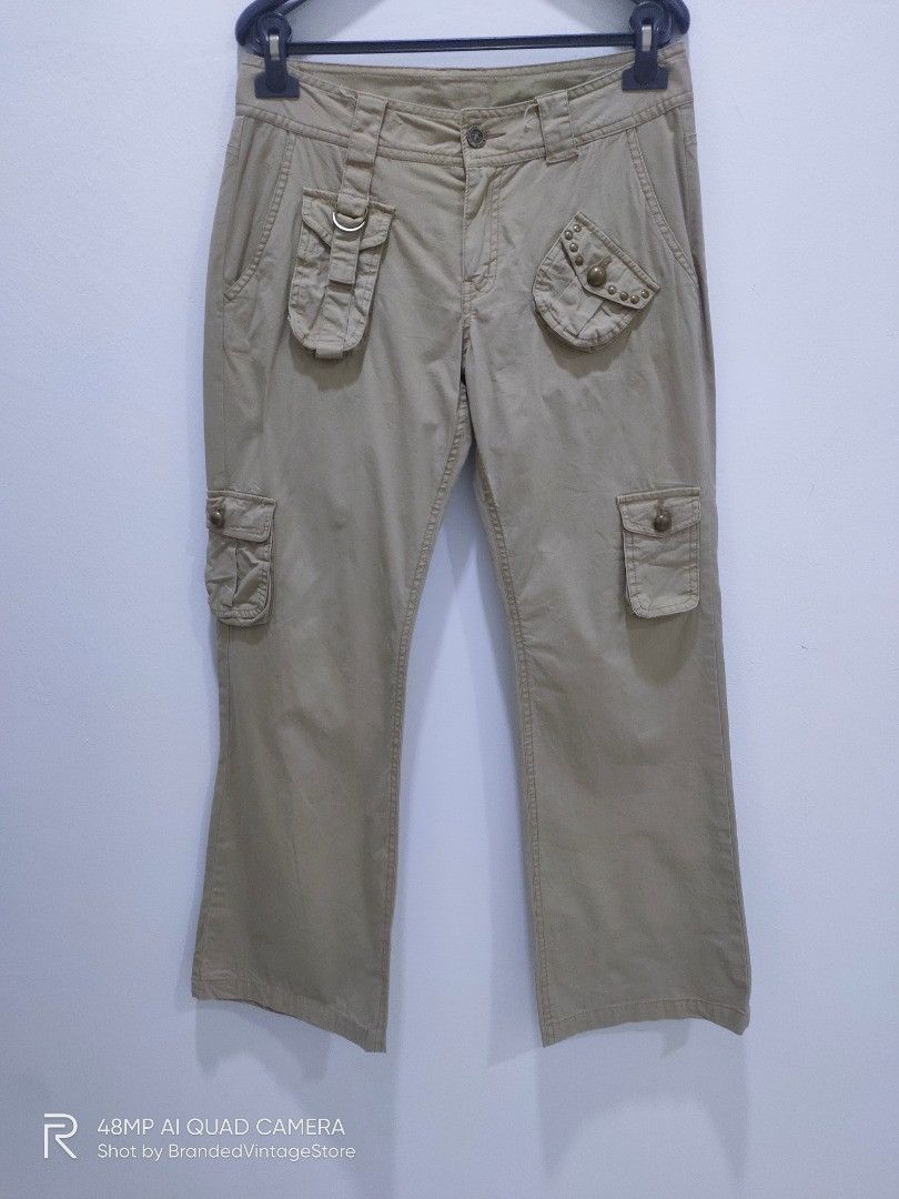 Japanese Brand × KISS × Seditionaries KISSMARK GOLF Button Spike Floral Bootcut Baggy Cargo Pants Size 32" / US 10 / IT 46 - 2 Thumbnail