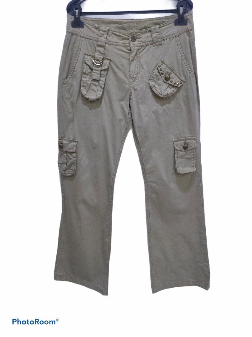 Japanese Brand × KISS × Seditionaries KISSMARK GOLF Button Spike Floral Bootcut Baggy Cargo Pants Size 32" / US 10 / IT 46 - 1 Thumbnail