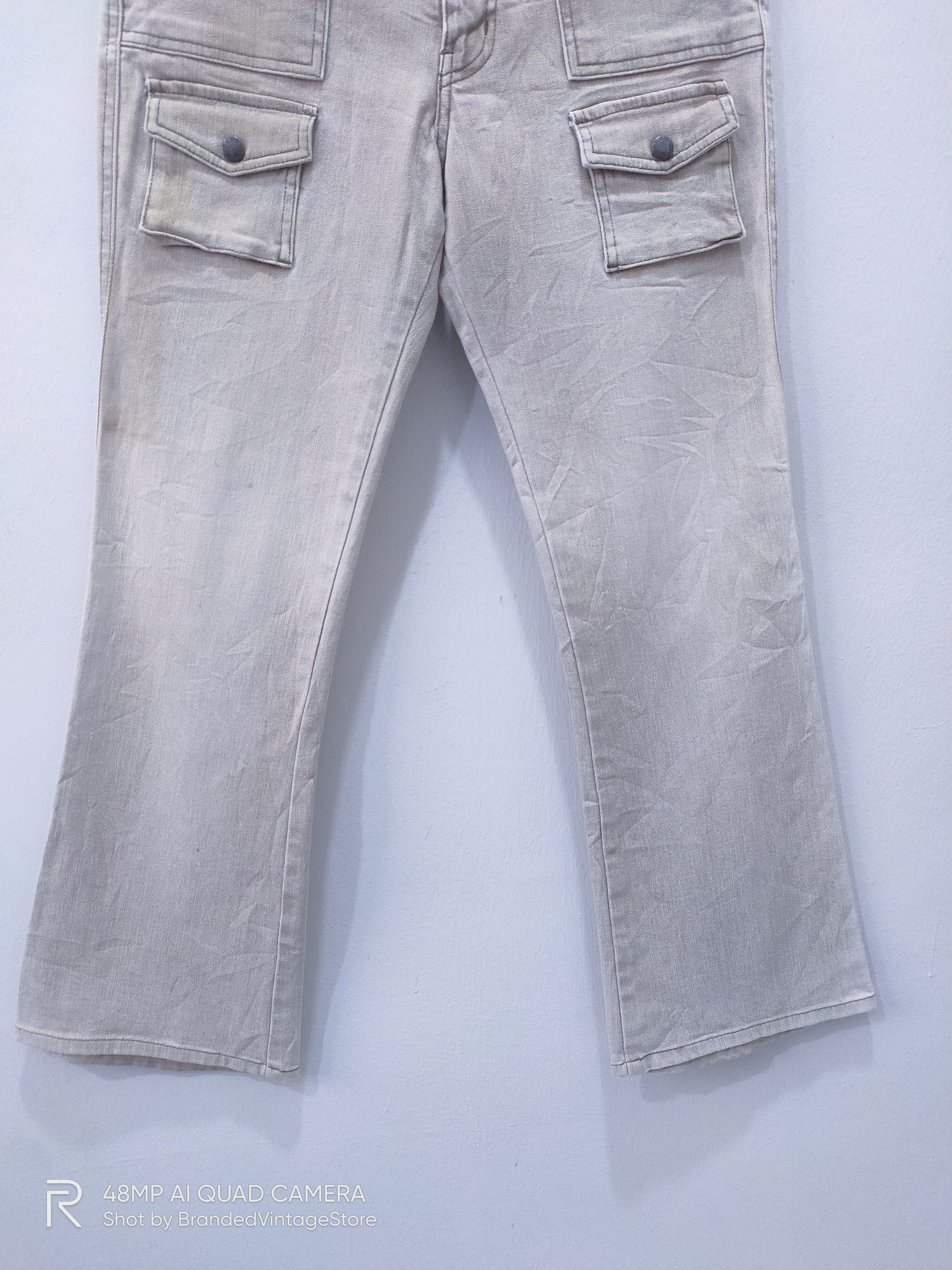 Seditionaries DEAR HEART Patchwork Multipocket Faded Flare Jean CargoPant Size 29" - 5 Thumbnail