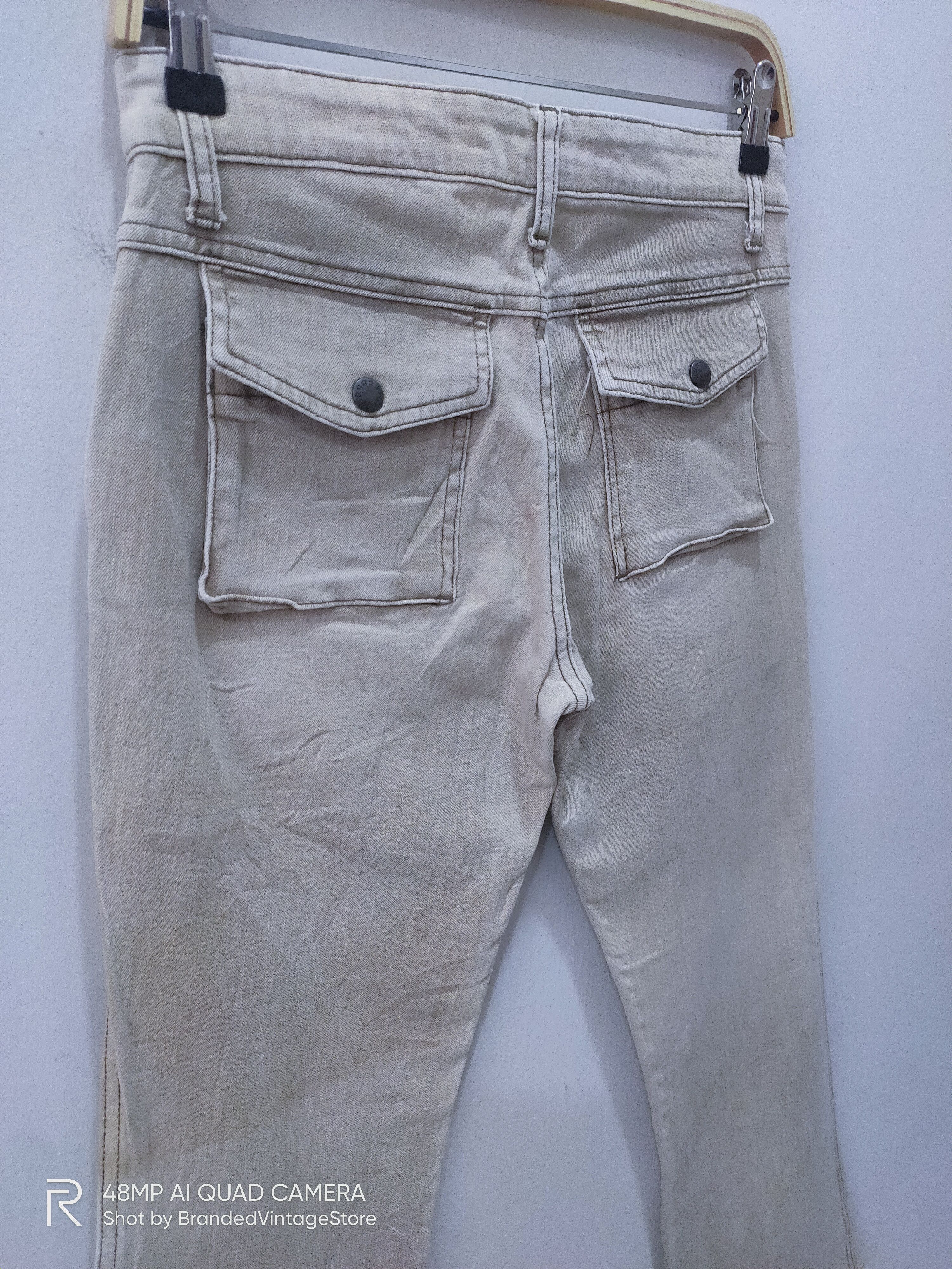 Seditionaries DEAR HEART Patchwork Multipocket Faded Flare Jean CargoPant Size 29" - 11 Thumbnail