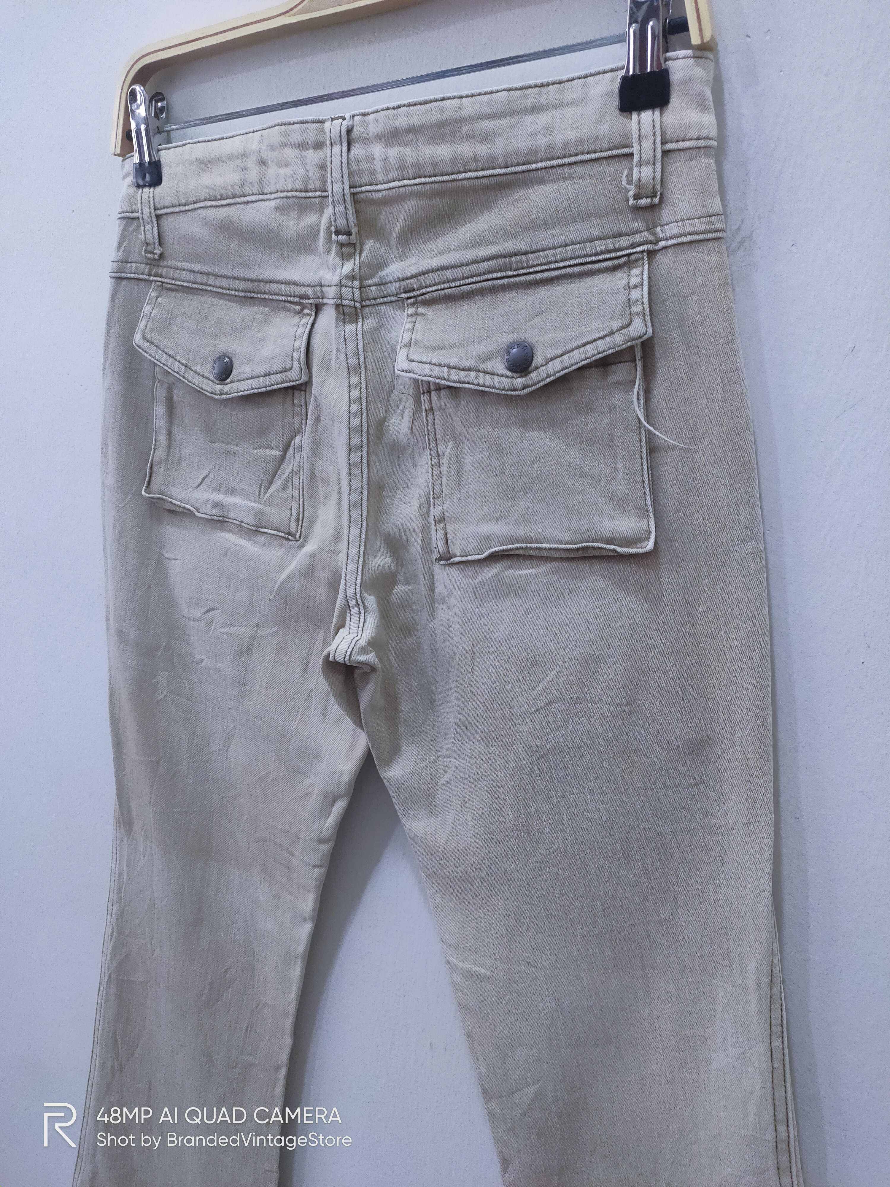 Seditionaries DEAR HEART Patchwork Multipocket Faded Flare Jean CargoPant Size 29" - 12 Thumbnail