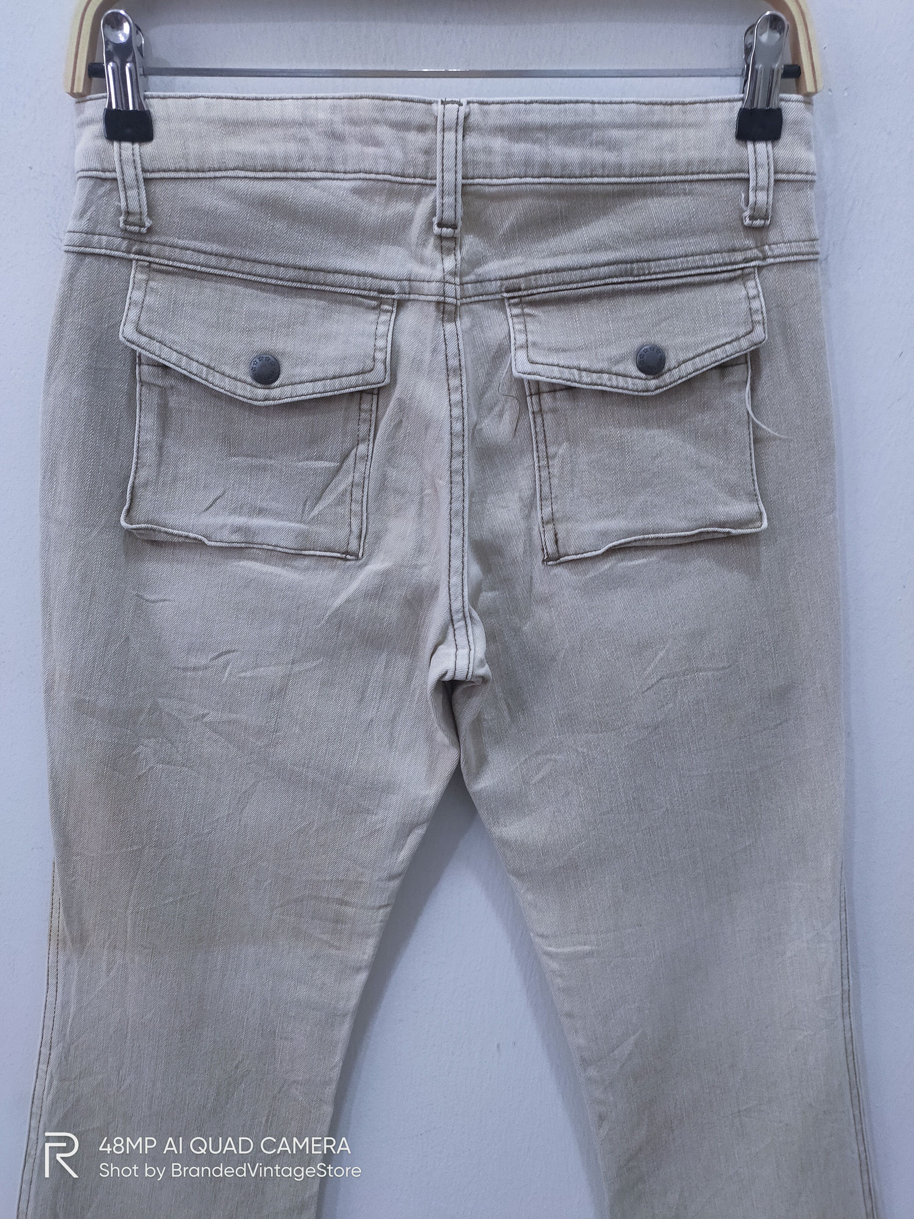 Seditionaries DEAR HEART Patchwork Multipocket Faded Flare Jean CargoPant Size 29" - 9 Thumbnail