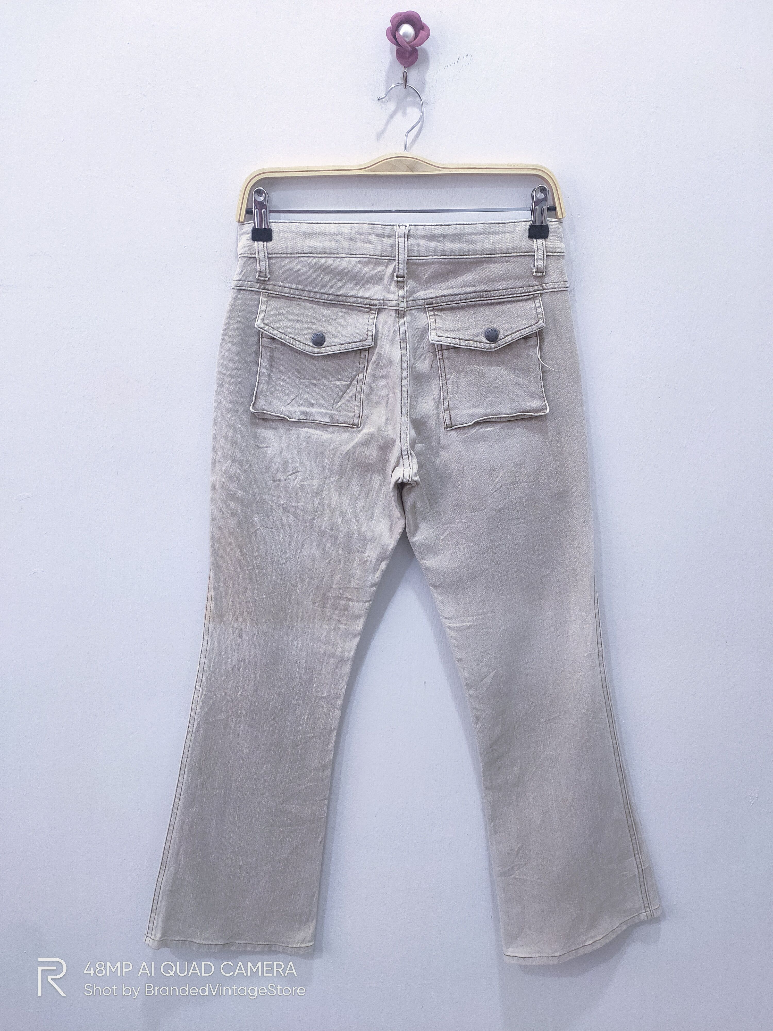Seditionaries DEAR HEART Patchwork Multipocket Faded Flare Jean CargoPant Size 29" - 2 Thumbnail
