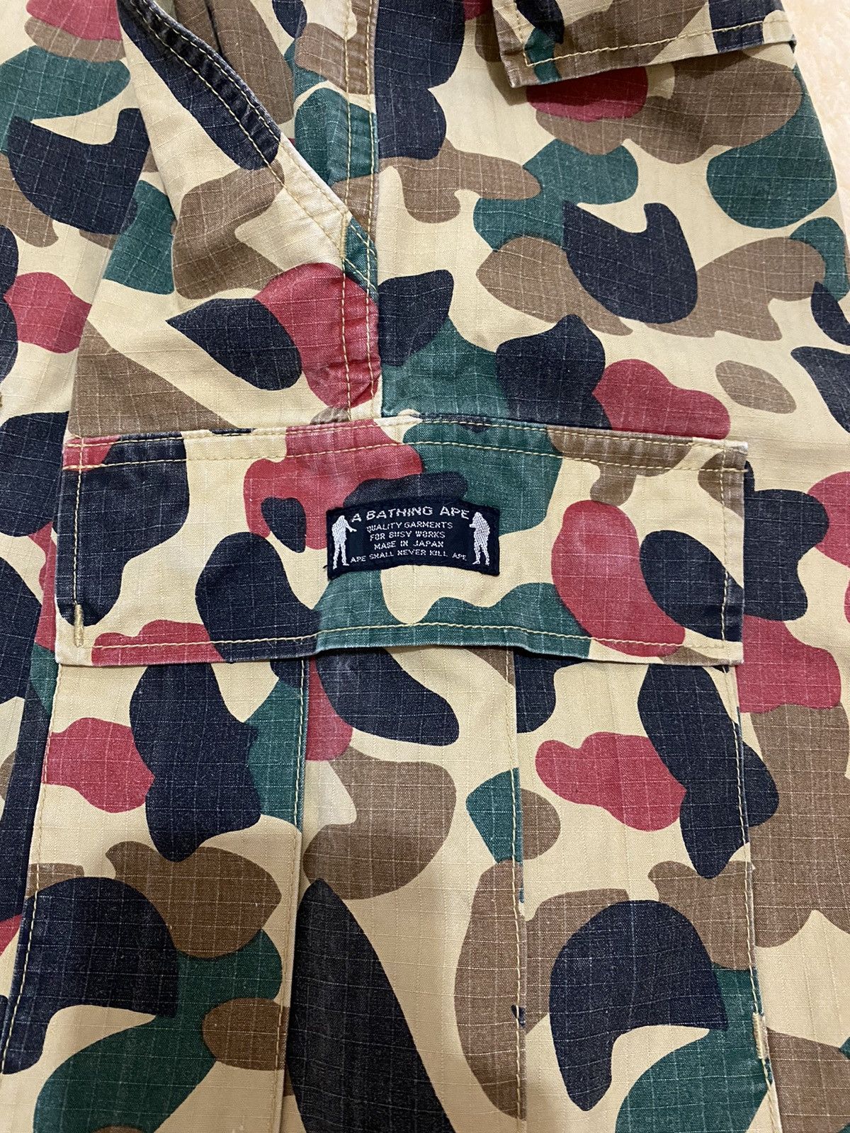 Bape Human Camo Cargo Shorts Size US 30 / EU 46 - 3 Thumbnail