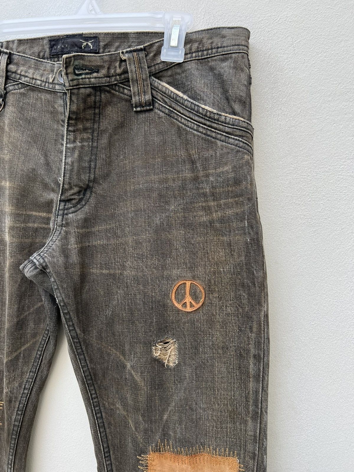 roarguns Vintage Roarguns Japan Mud Wash Denim Patchwork Flare Jeans Size US 32 / EU 48 - 12 Thumbnail