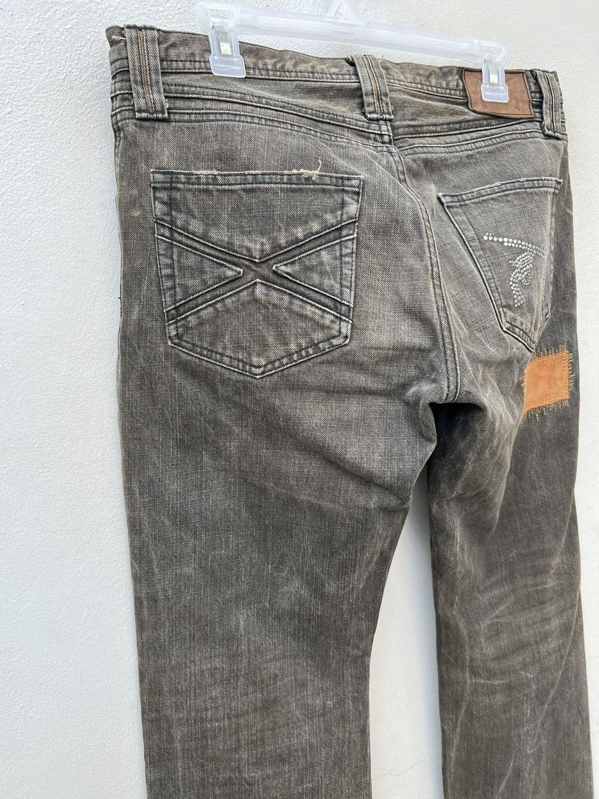 roarguns Vintage Roarguns Japan Mud Wash Denim Patchwork Flare Jeans Size US 32 / EU 48 - 17 Thumbnail