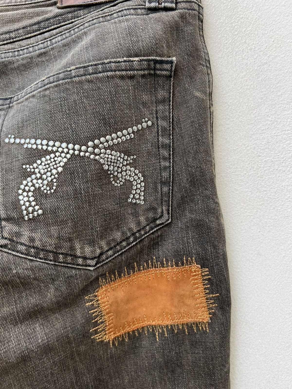 roarguns Vintage Roarguns Japan Mud Wash Denim Patchwork Flare Jeans Size US 32 / EU 48 - 21 Thumbnail