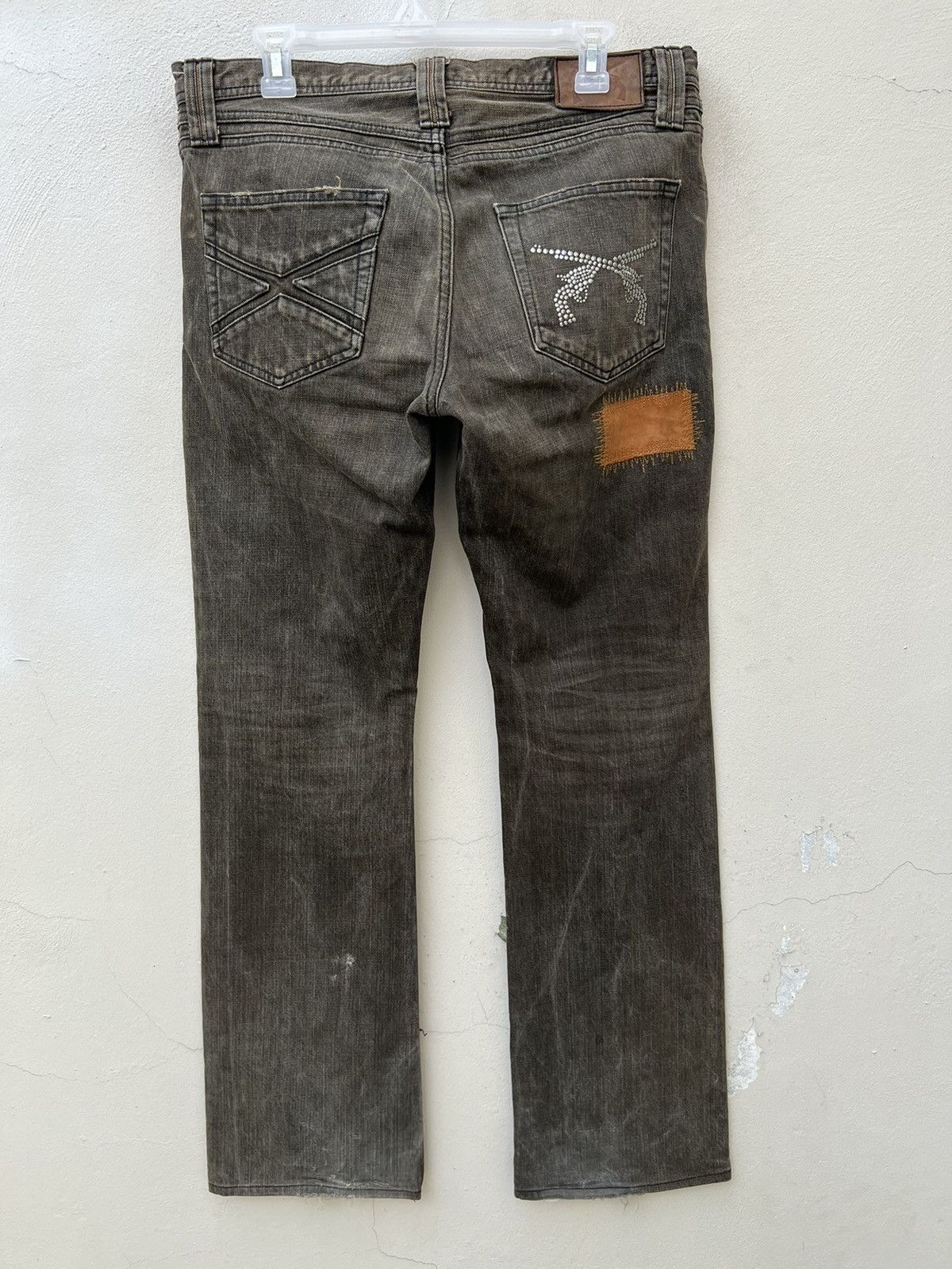 roarguns Vintage Roarguns Japan Mud Wash Denim Patchwork Flare Jeans Size US 32 / EU 48 - 16 Thumbnail