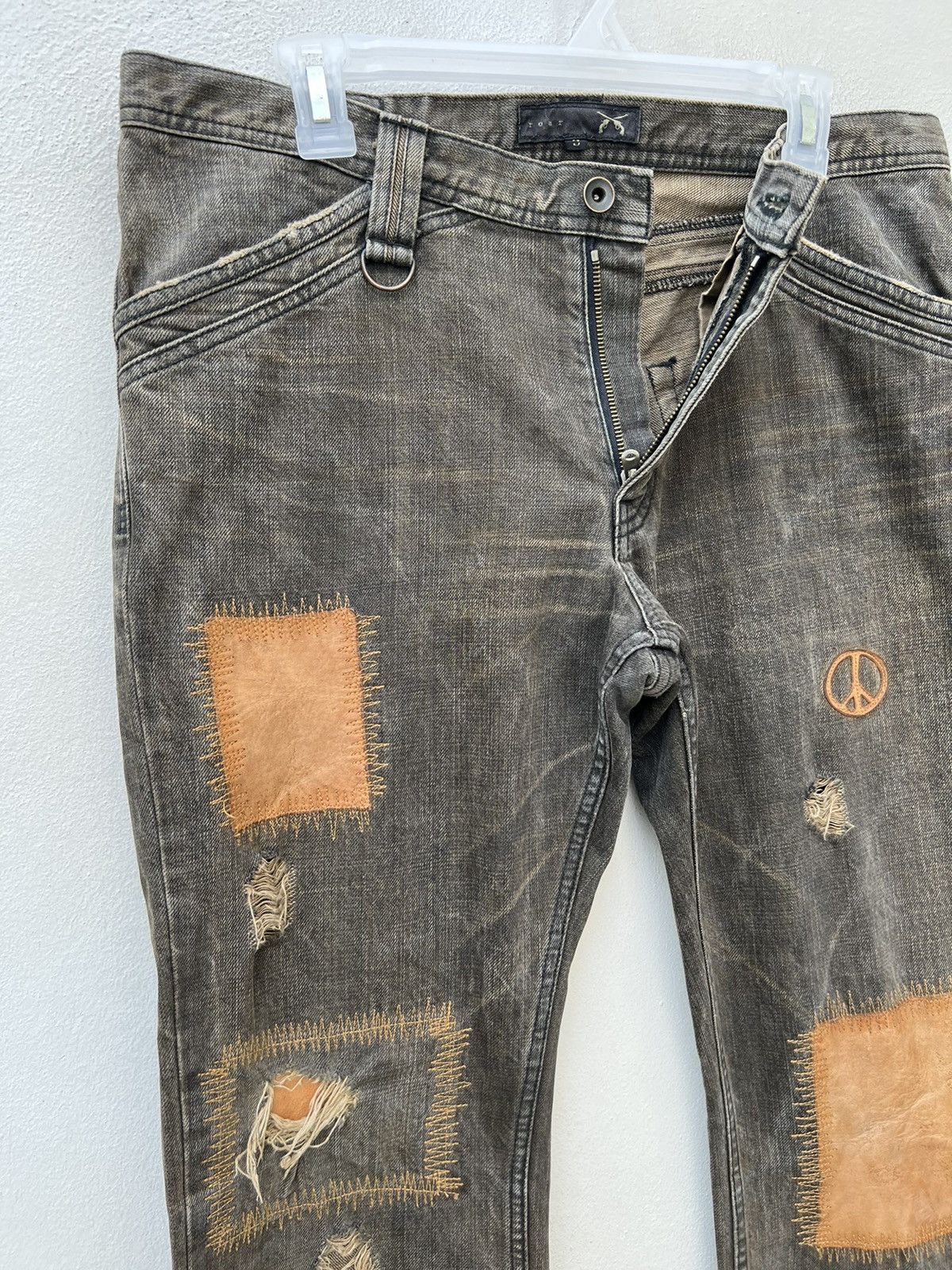 roarguns Vintage Roarguns Japan Mud Wash Denim Patchwork Flare Jeans Size US 32 / EU 48 - 9 Thumbnail