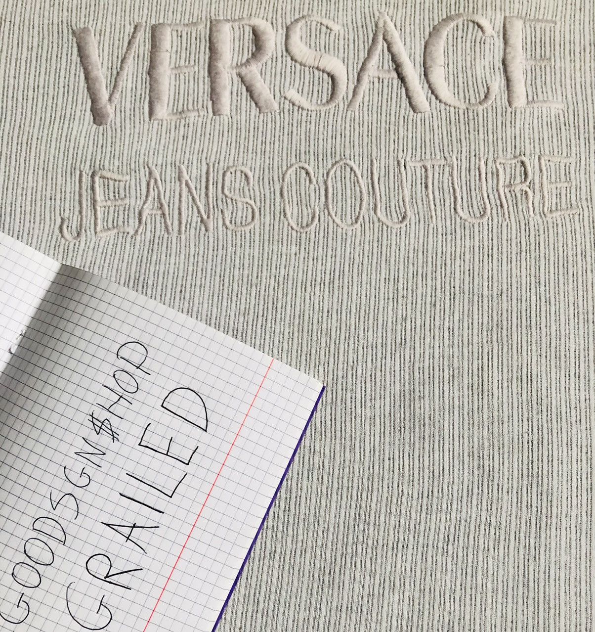 Versace Versace Grey Hoodie Spellout Logo Rare Size US M / EU 48-50 / 2 - 9 Thumbnail