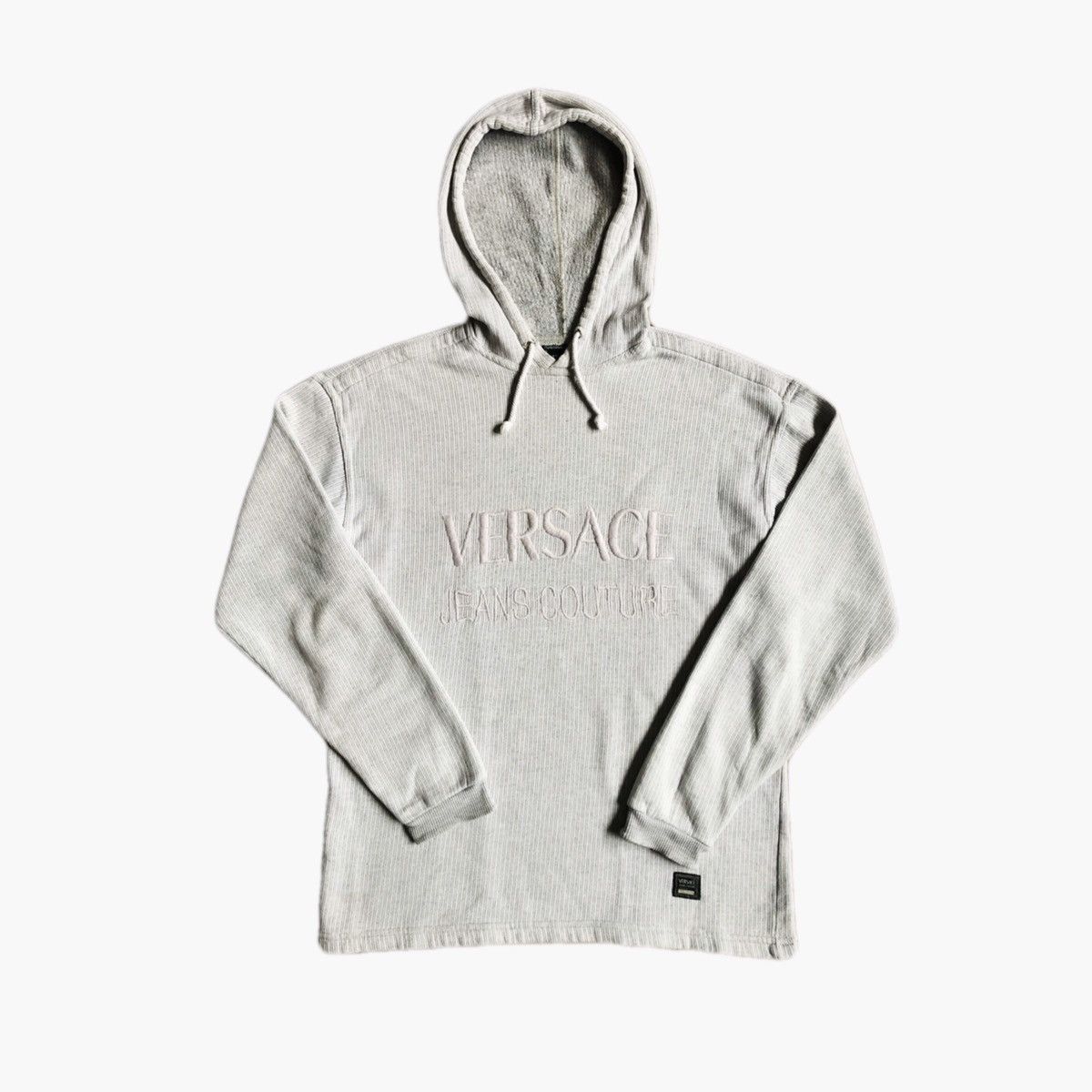 Versace Versace Grey Hoodie Spellout Logo Rare Size US M / EU 48-50 / 2 - 1 Thumbnail
