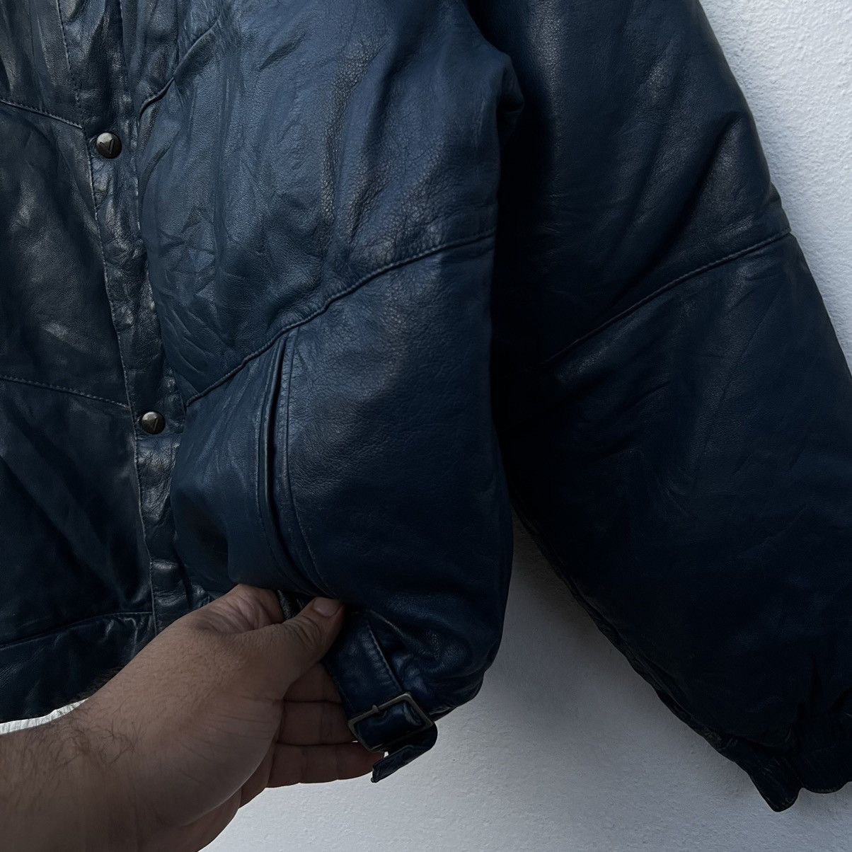 Japanese Brand PUFFER LEATHER JACKET RIDER BIKER PARACHUTE STYLE VESTOPIA Size US L / EU 52-54 / 3 - 13 Thumbnail