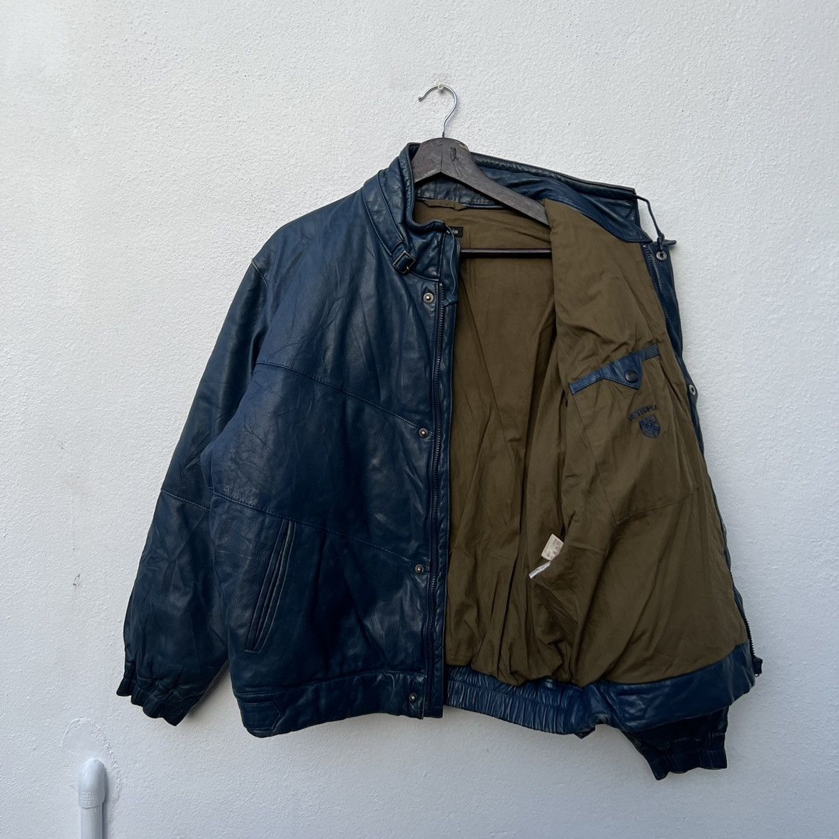 Japanese Brand PUFFER LEATHER JACKET RIDER BIKER PARACHUTE STYLE VESTOPIA Size US L / EU 52-54 / 3 - 14 Thumbnail