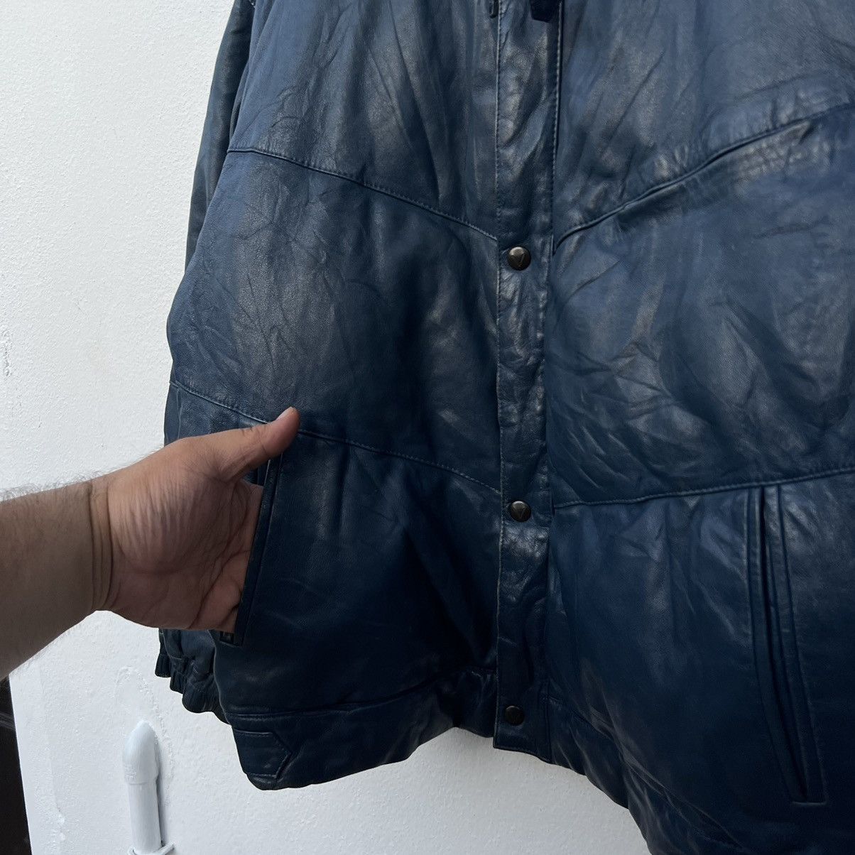Japanese Brand PUFFER LEATHER JACKET RIDER BIKER PARACHUTE STYLE VESTOPIA Size US L / EU 52-54 / 3 - 9 Thumbnail