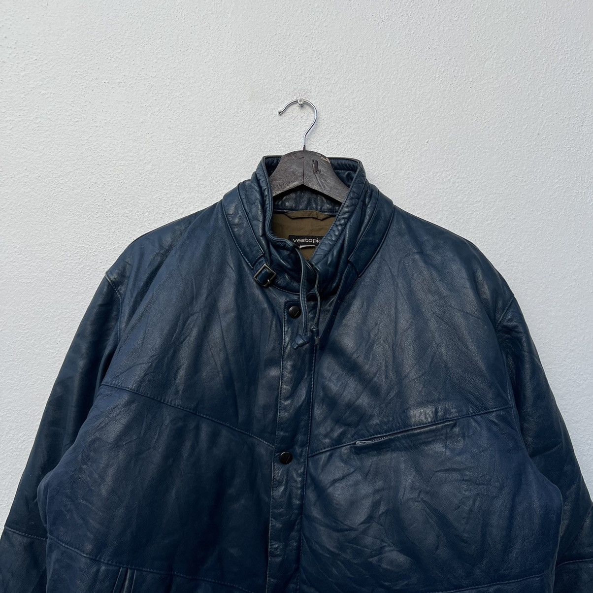 Japanese Brand PUFFER LEATHER JACKET RIDER BIKER PARACHUTE STYLE VESTOPIA Size US L / EU 52-54 / 3 - 3 Thumbnail