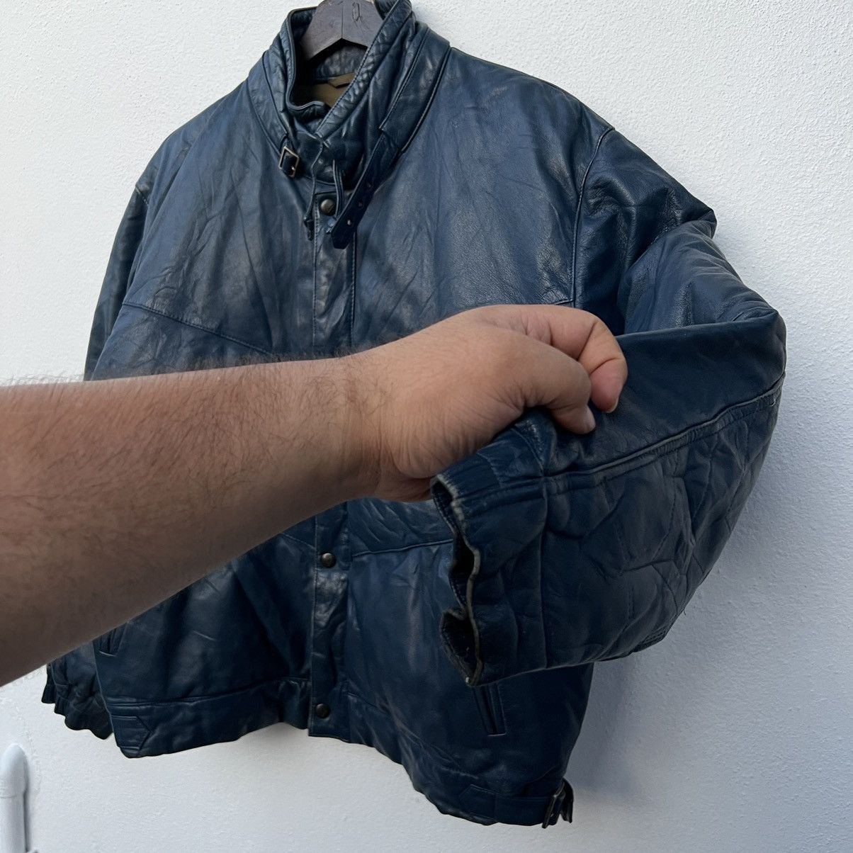Japanese Brand PUFFER LEATHER JACKET RIDER BIKER PARACHUTE STYLE VESTOPIA Size US L / EU 52-54 / 3 - 7 Thumbnail