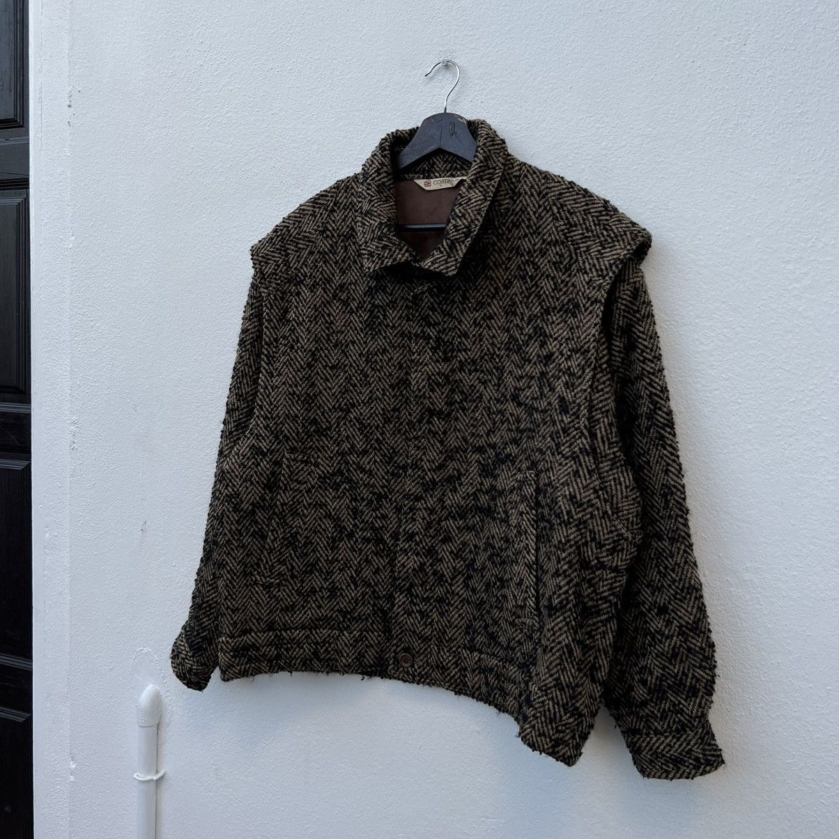 Japanese Brand HERRINGBONE BOMBER JACKET CARMINAJAPAN INSPIRED ISSEY MIYAKE Size US M / EU 48-50 / 2 - 2 Thumbnail
