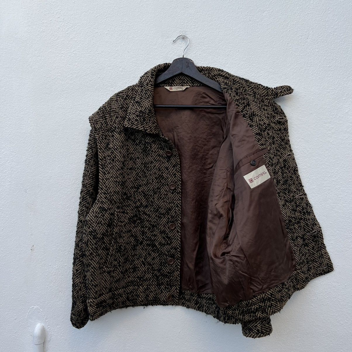 Japanese Brand HERRINGBONE BOMBER JACKET CARMINAJAPAN INSPIRED ISSEY MIYAKE Size US M / EU 48-50 / 2 - 12 Thumbnail