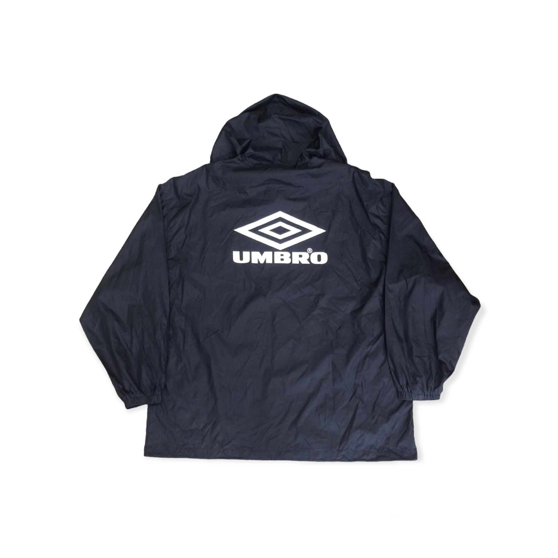 image of Vintage Umbro By Decente Hoodie Light Jackets in Black, Men's (Size 2XL)