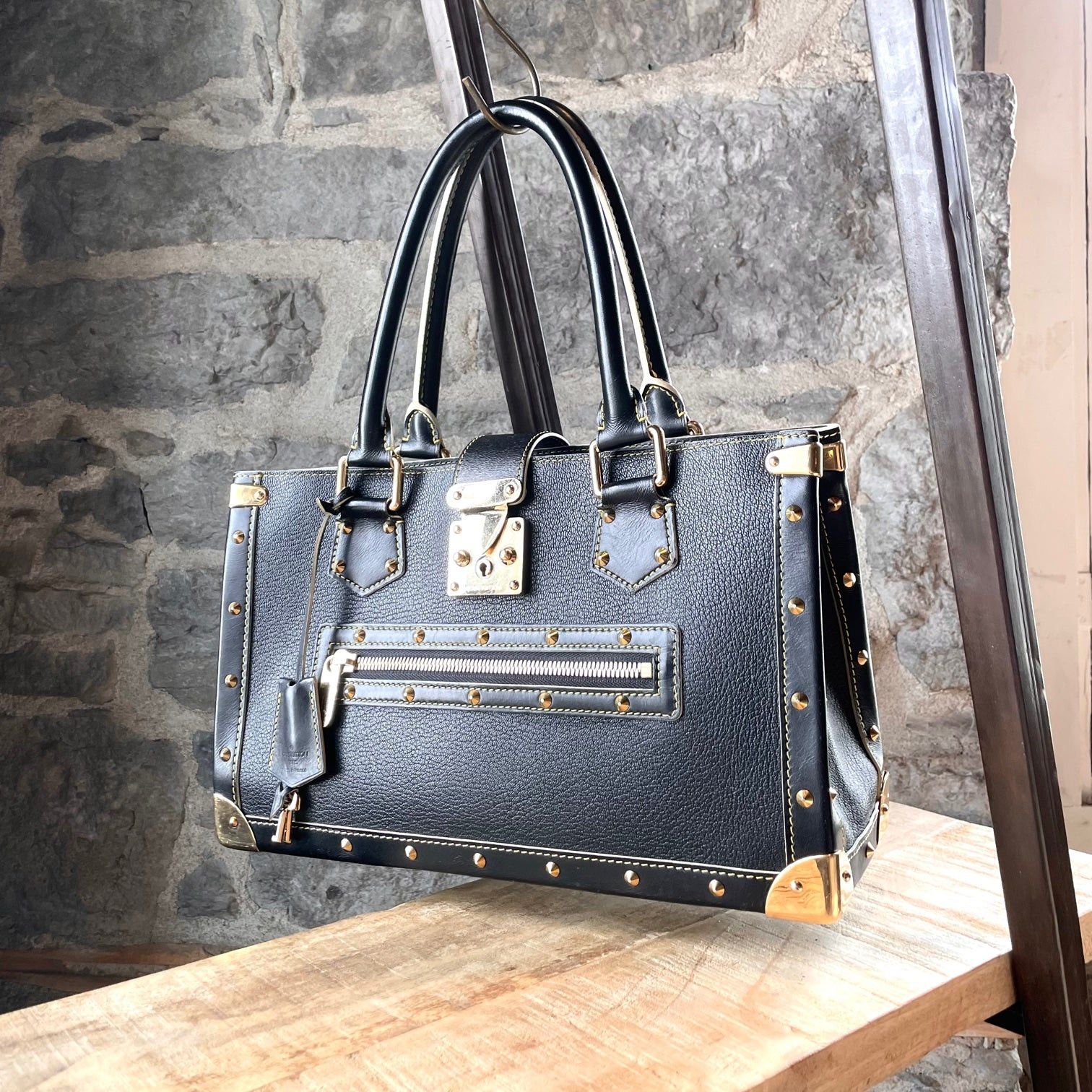 Louis Vuitton Louis Vuitton Black Leather Suhali Le Fabuleux Tote