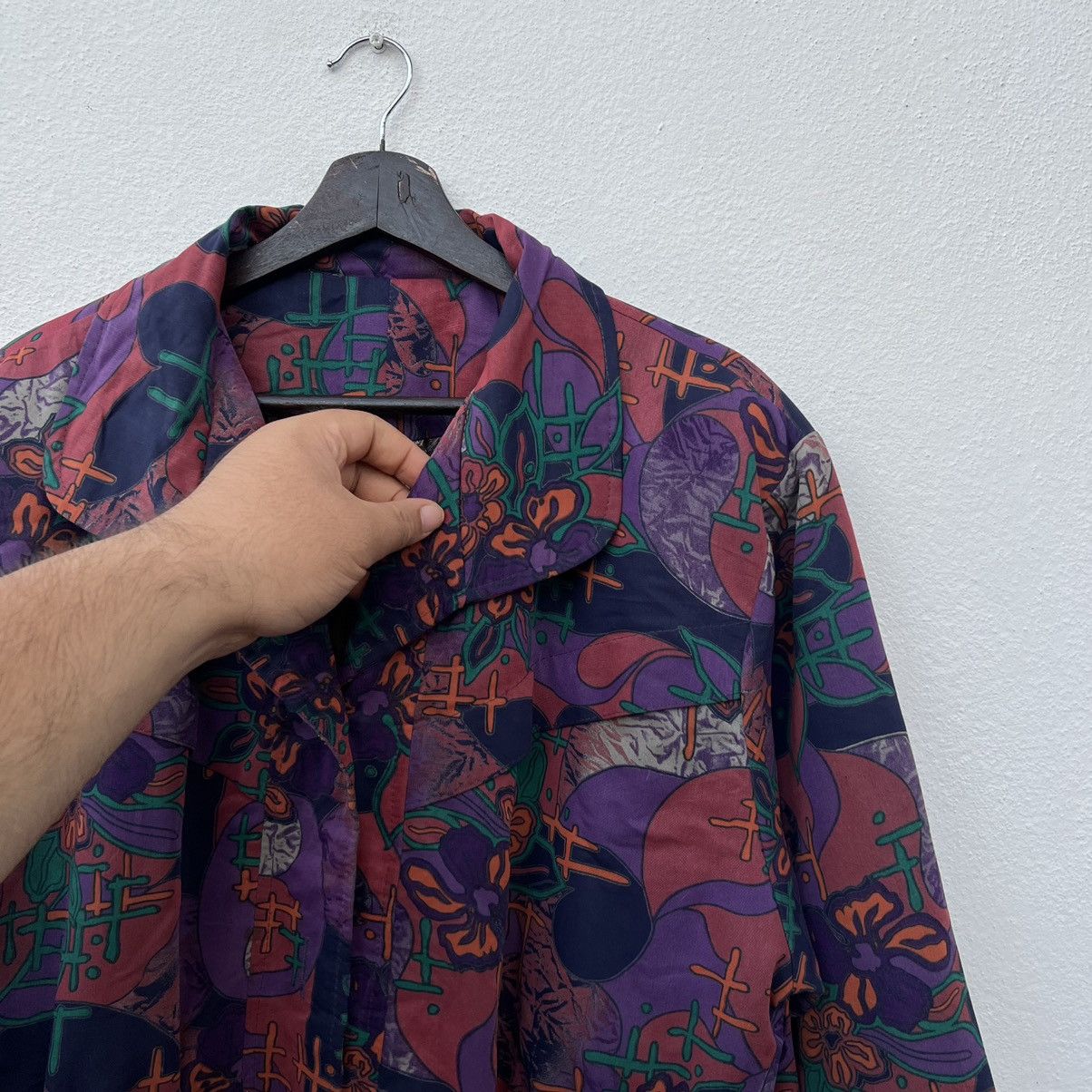 Art Comes First VINTAGE SEA ROBON FLORAL FULL PRINT PARACHUTE JACKET Size US M / EU 48-50 / 2 - 6 Thumbnail