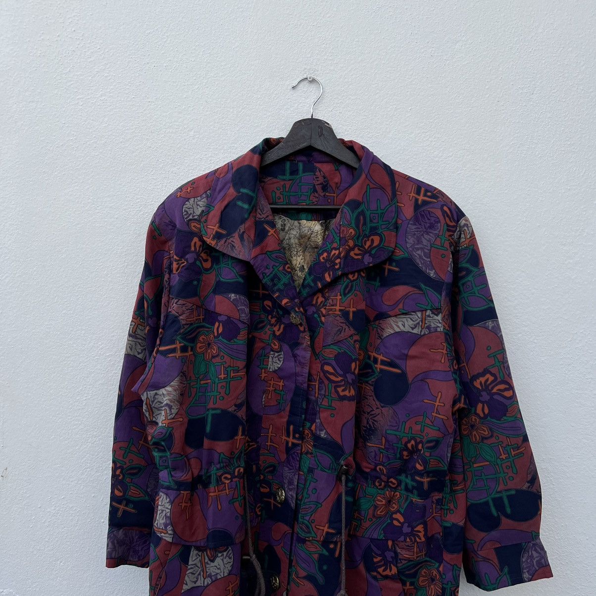 Art Comes First VINTAGE SEA ROBON FLORAL FULL PRINT PARACHUTE JACKET Size US M / EU 48-50 / 2 - 3 Thumbnail