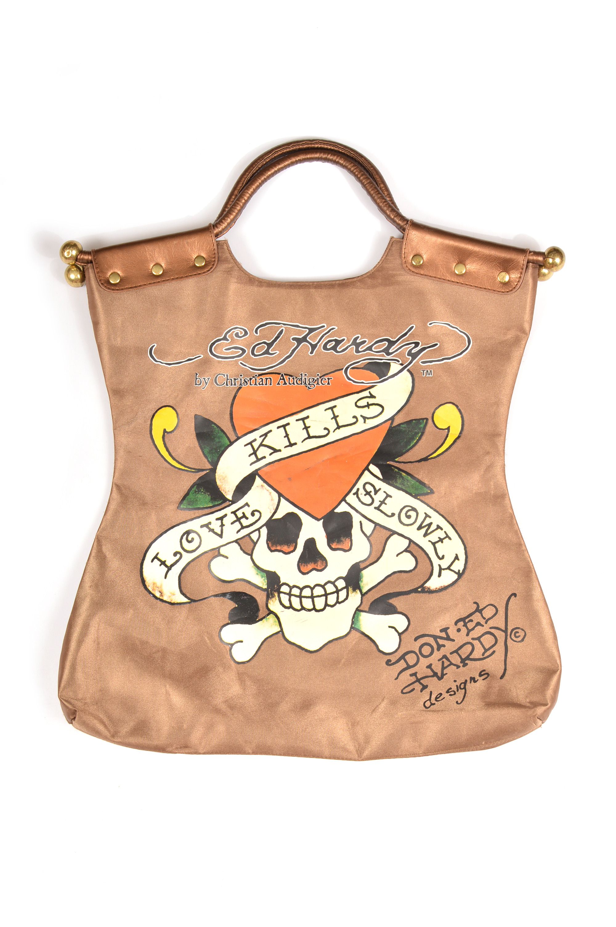 Ed Hardy Vintage Tote Bag Kills Love Slowly Big Logo Bag